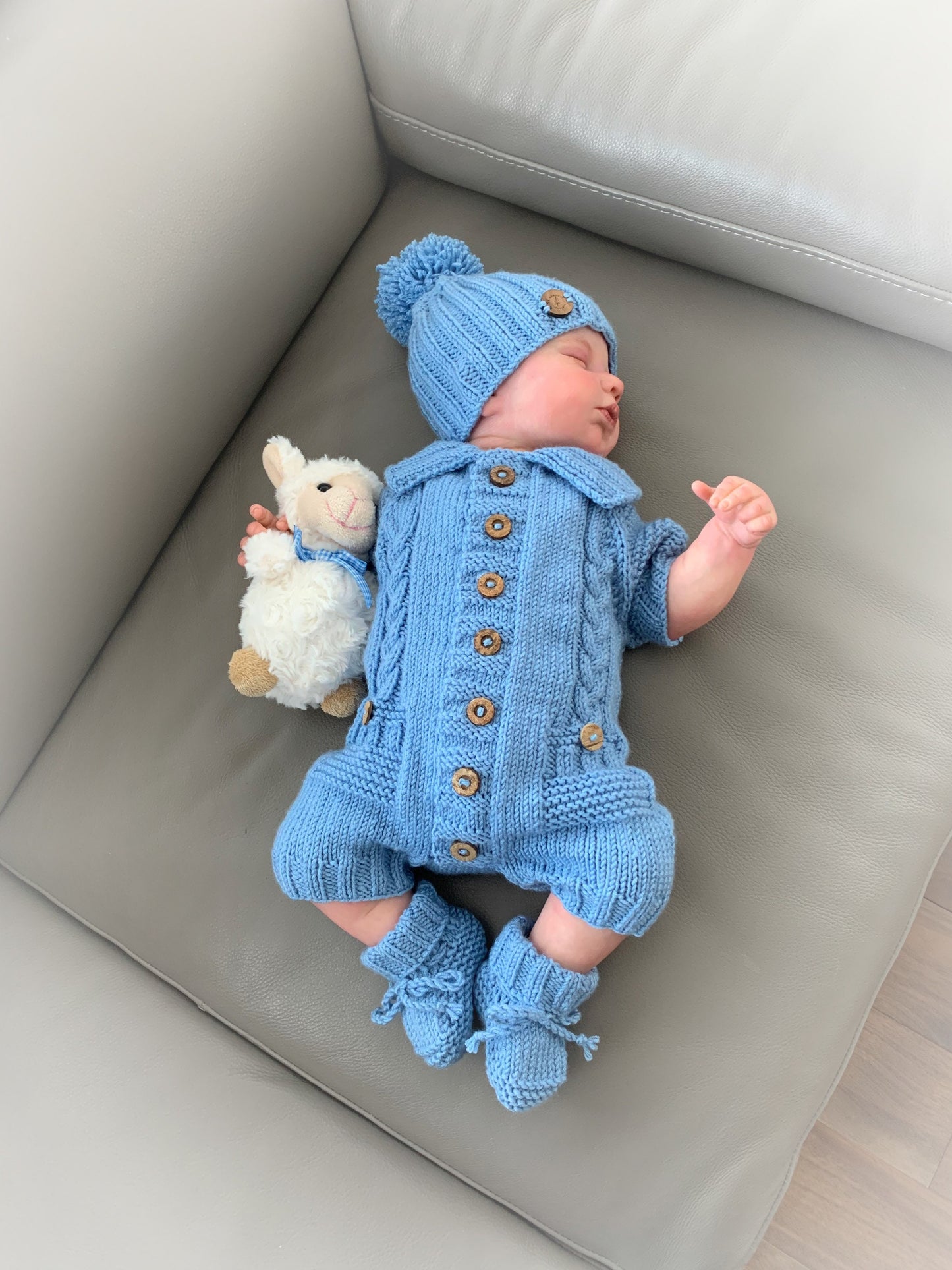 "Acorn” Romper Set Knitting pattern for Reborn doll 16 - 22” or 0-3 Mth Old Baby