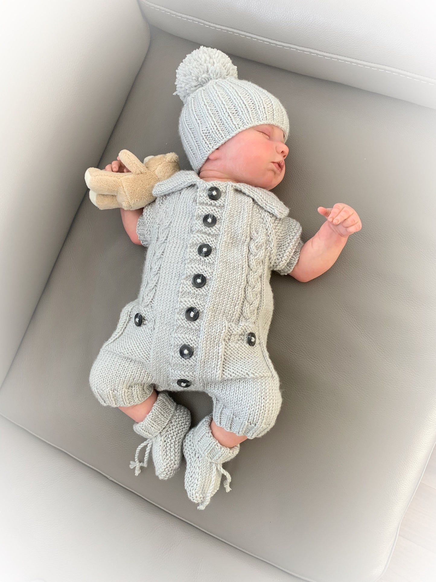 "Acorn” Romper Set Knitting pattern for Reborn doll 16 - 22” or 0-3 Mth Old Baby