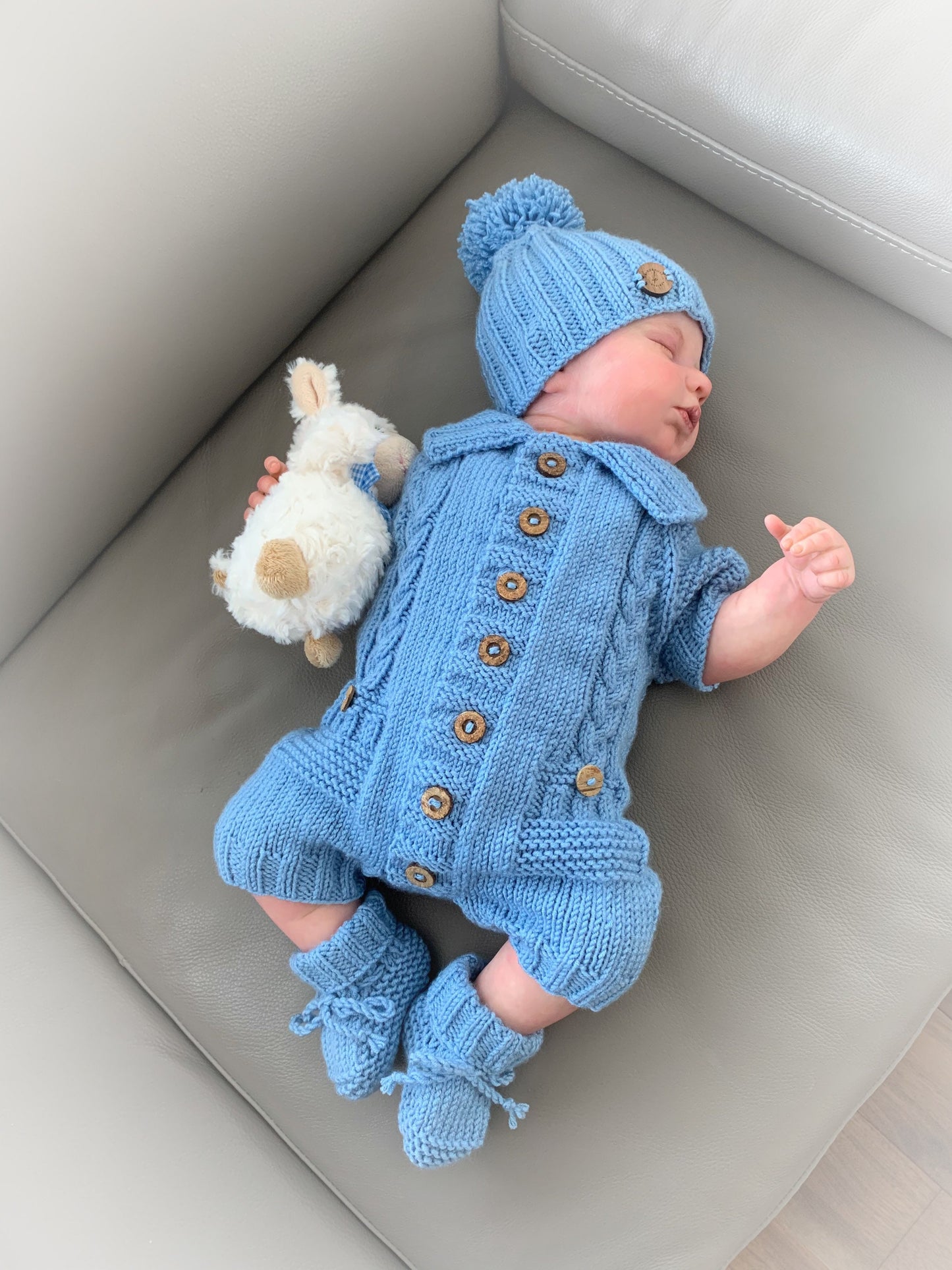 "Acorn” Romper Set Knitting pattern for Reborn doll 16 - 22” or 0-3 Mth Old Baby
