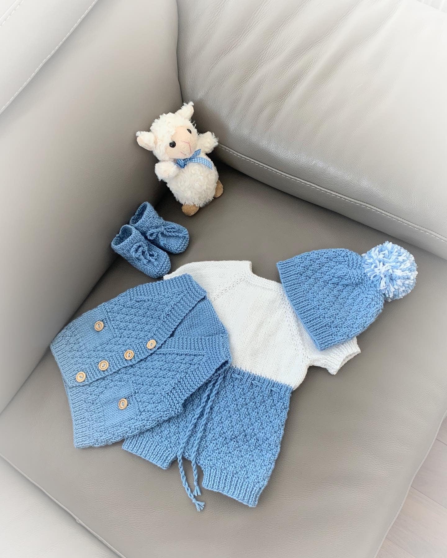 "Mustard” 4 Piece Set Knitting pattern for Reborn doll 16-22” or 0-3 Mth Old Baby