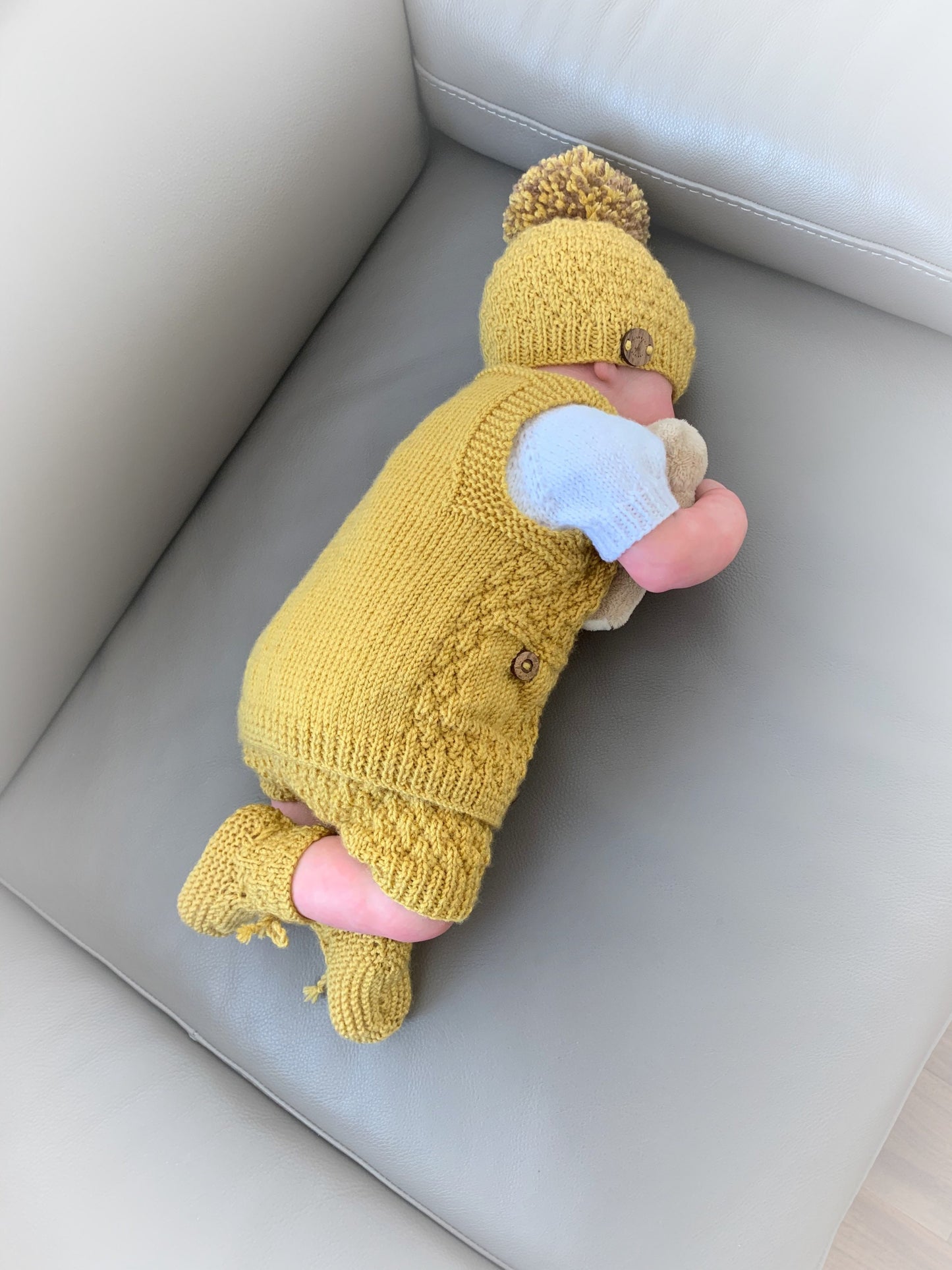 "Mustard” 4 Piece Set Knitting pattern for Reborn doll 16-22” or 0-3 Mth Old Baby