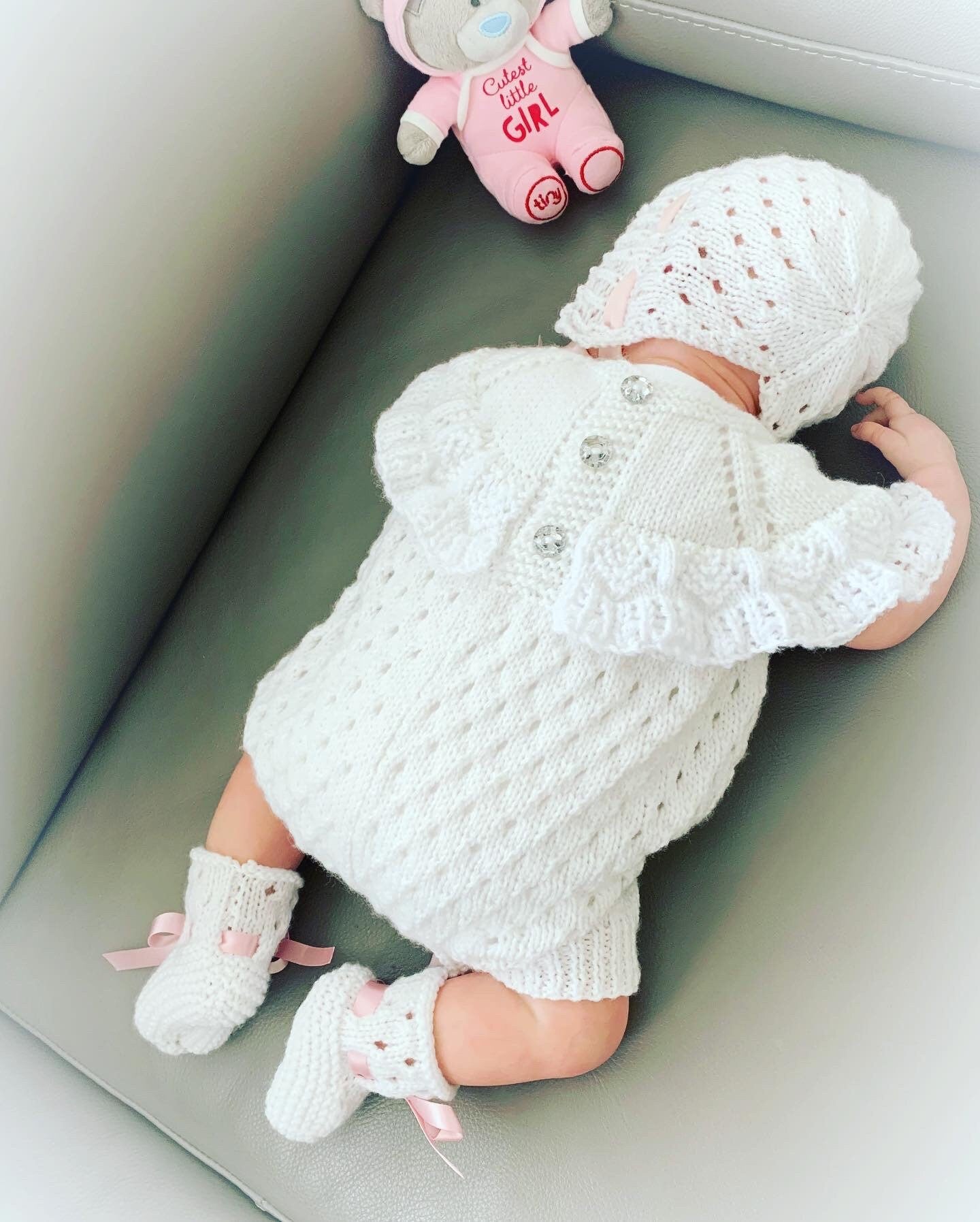 "Crystal” Romper Knitting pattern for Reborn doll 16 -22” or 0-3 Mth Old Baby