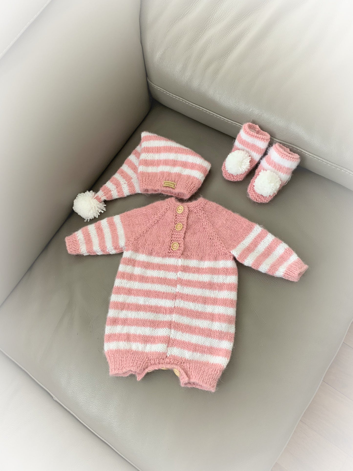 "Peaches & Cream” Romper Set Knitting pattern for Reborn doll 16 - 22” or 0-3 Mth Old Baby