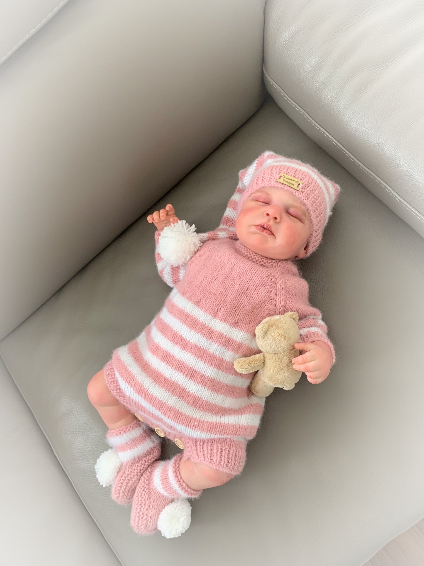 "Peaches & Cream” Romper Set Knitting pattern for Reborn doll 16 - 22” or 0-3 Mth Old Baby