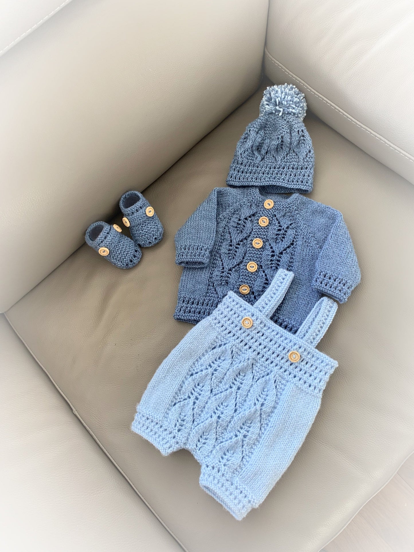 "Oregano” 4 Piece Set Knitting pattern for Reborn doll 16-22” or 0-3 Mth Old Baby