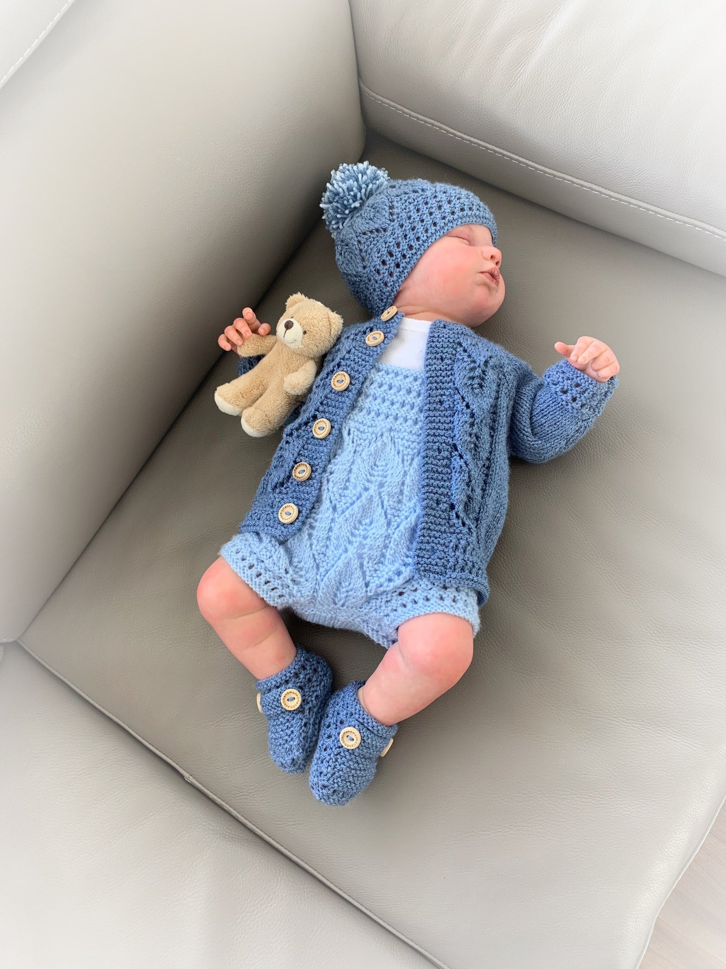 "Oregano” 4 Piece Set Knitting pattern for Reborn doll 16-22” or 0-3 Mth Old Baby