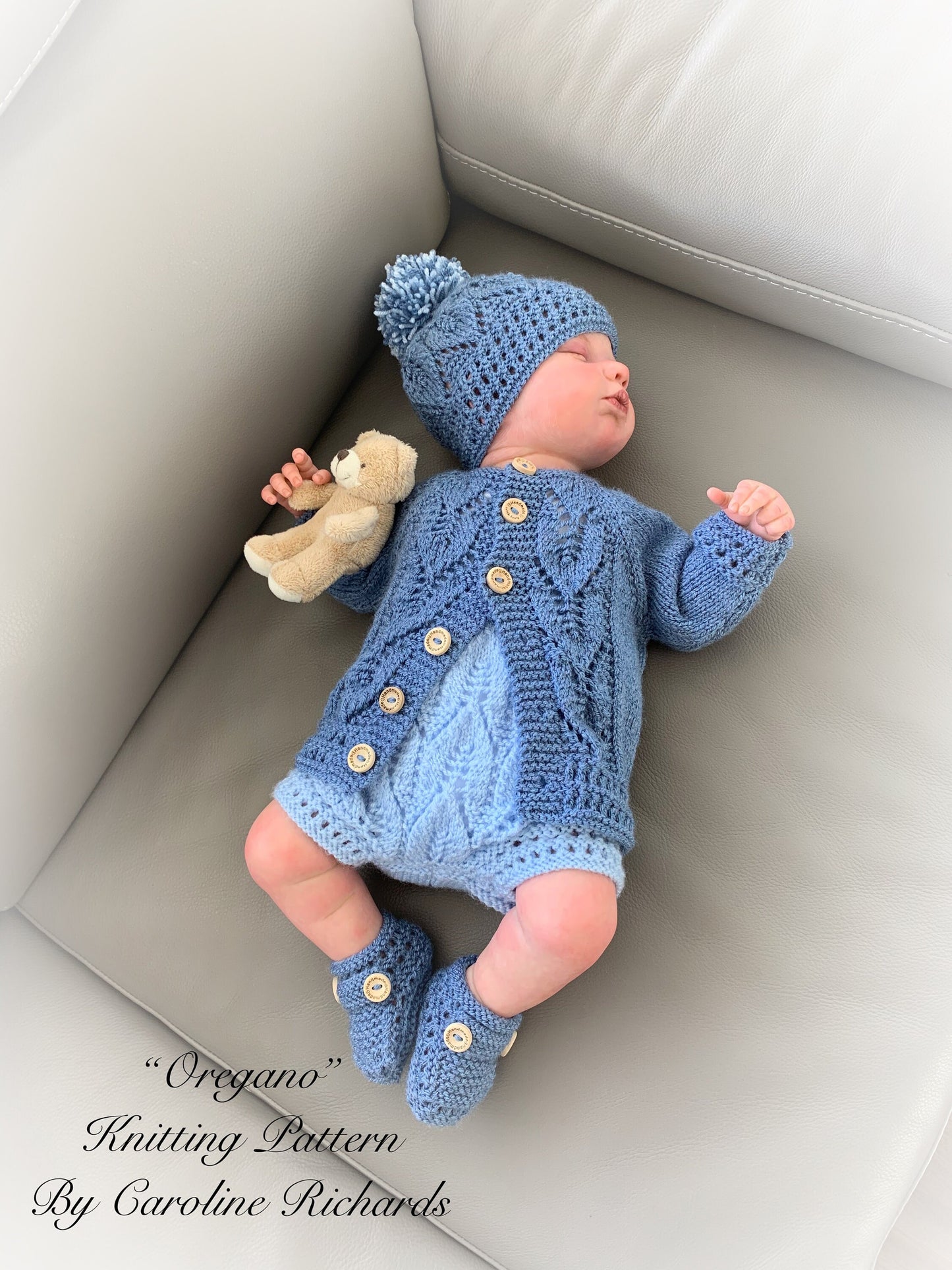 "Oregano” 4 Piece Set Knitting pattern for Reborn doll 16-22” or 0-3 Mth Old Baby