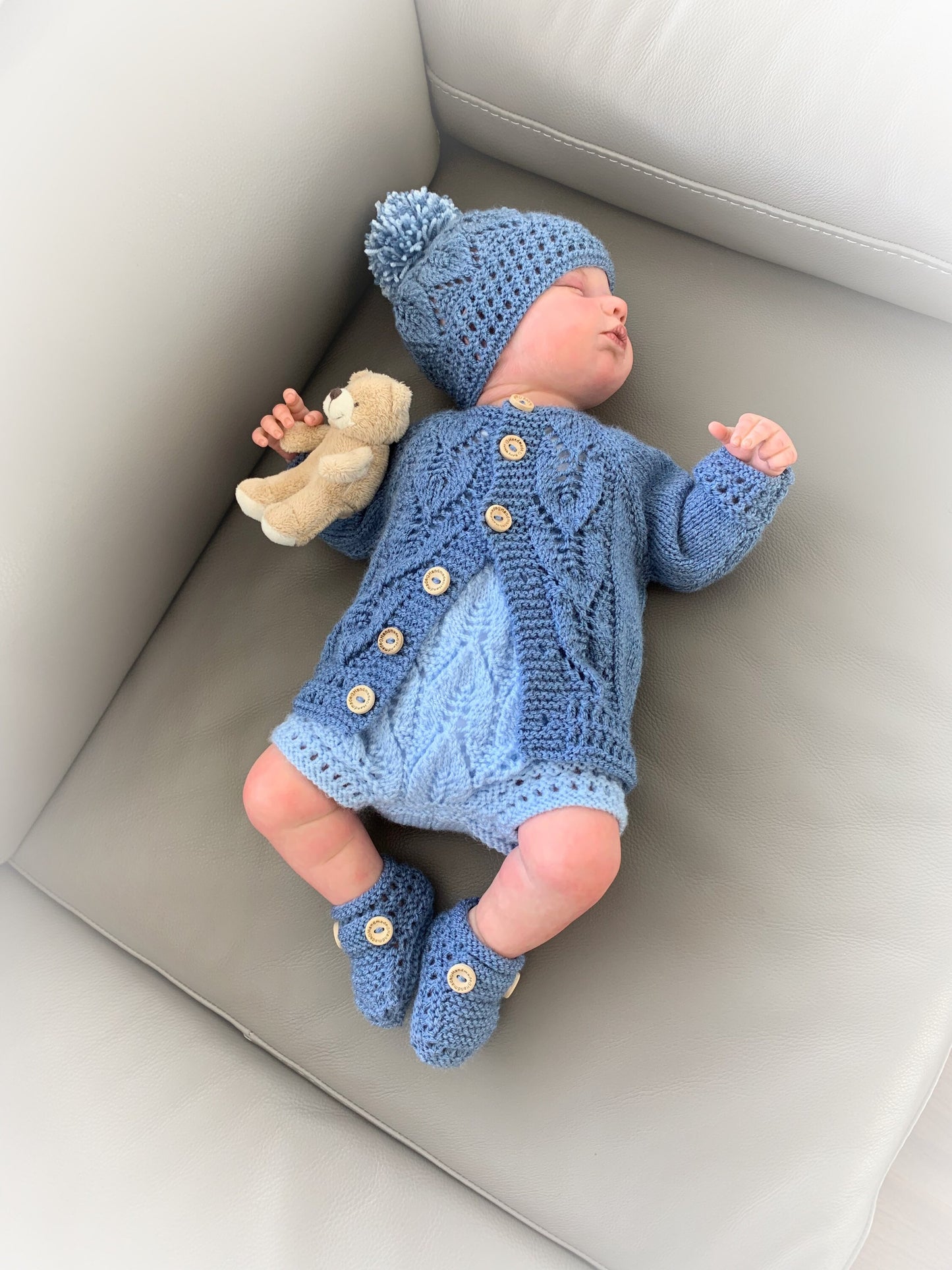 "Oregano” 4 Piece Set Knitting pattern for Reborn doll 16-22” or 0-3 Mth Old Baby