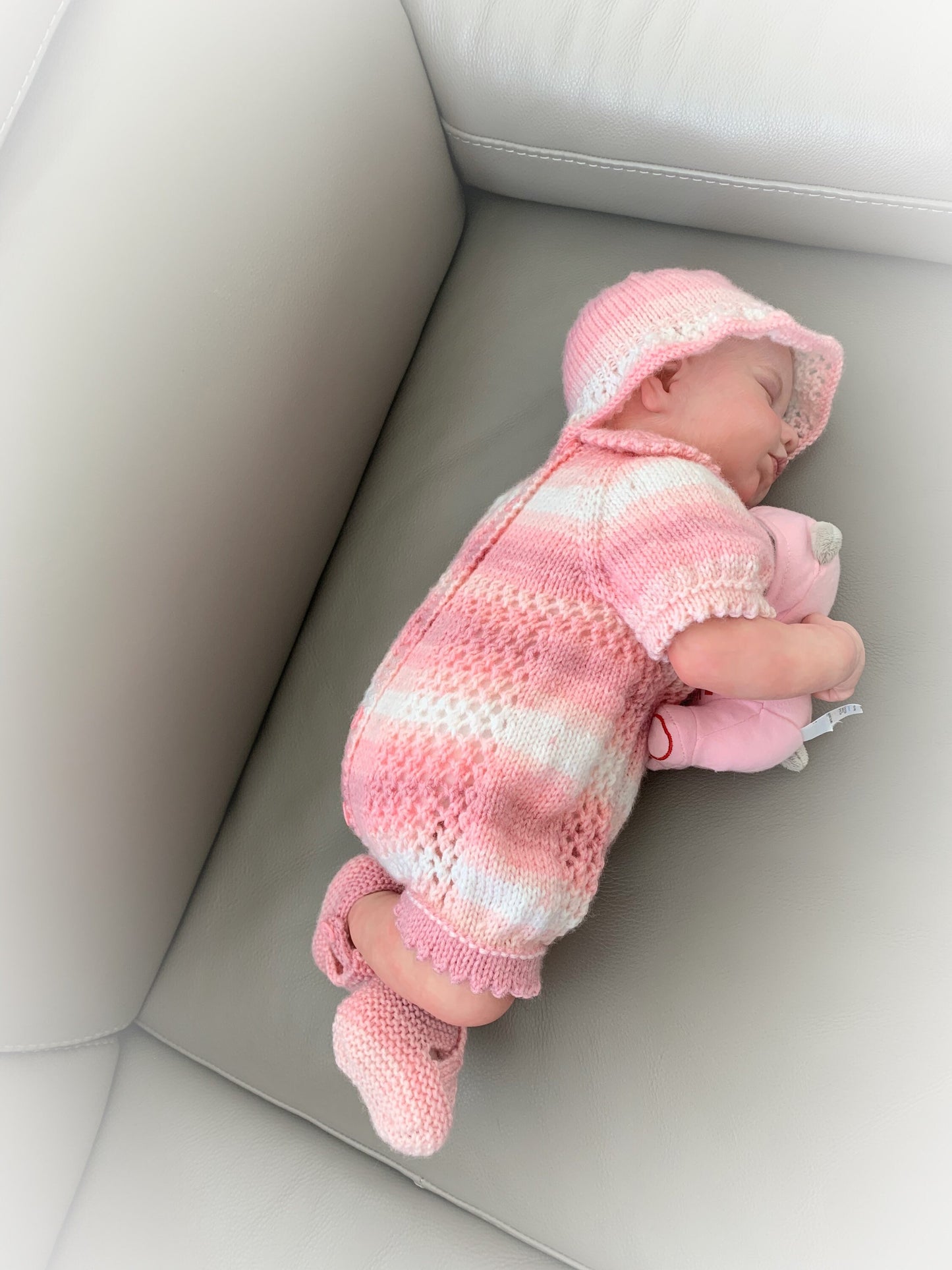 "Clover” Romper Knitting pattern for Reborn doll 16 -22” or 0-3 Mth Old Baby