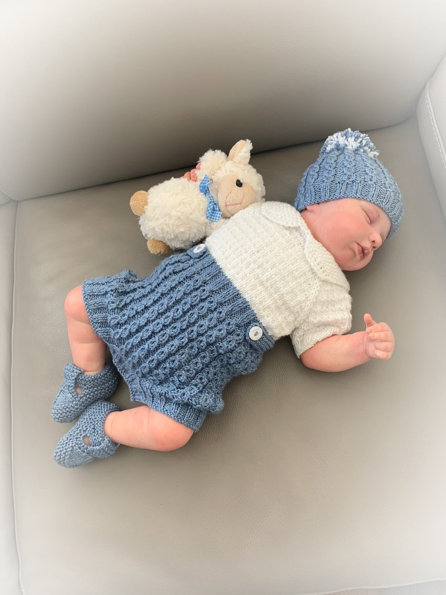 "Nutmeg” Romper Knitting pattern for Reborn doll 16 -22” or 0-3 Month Old Baby