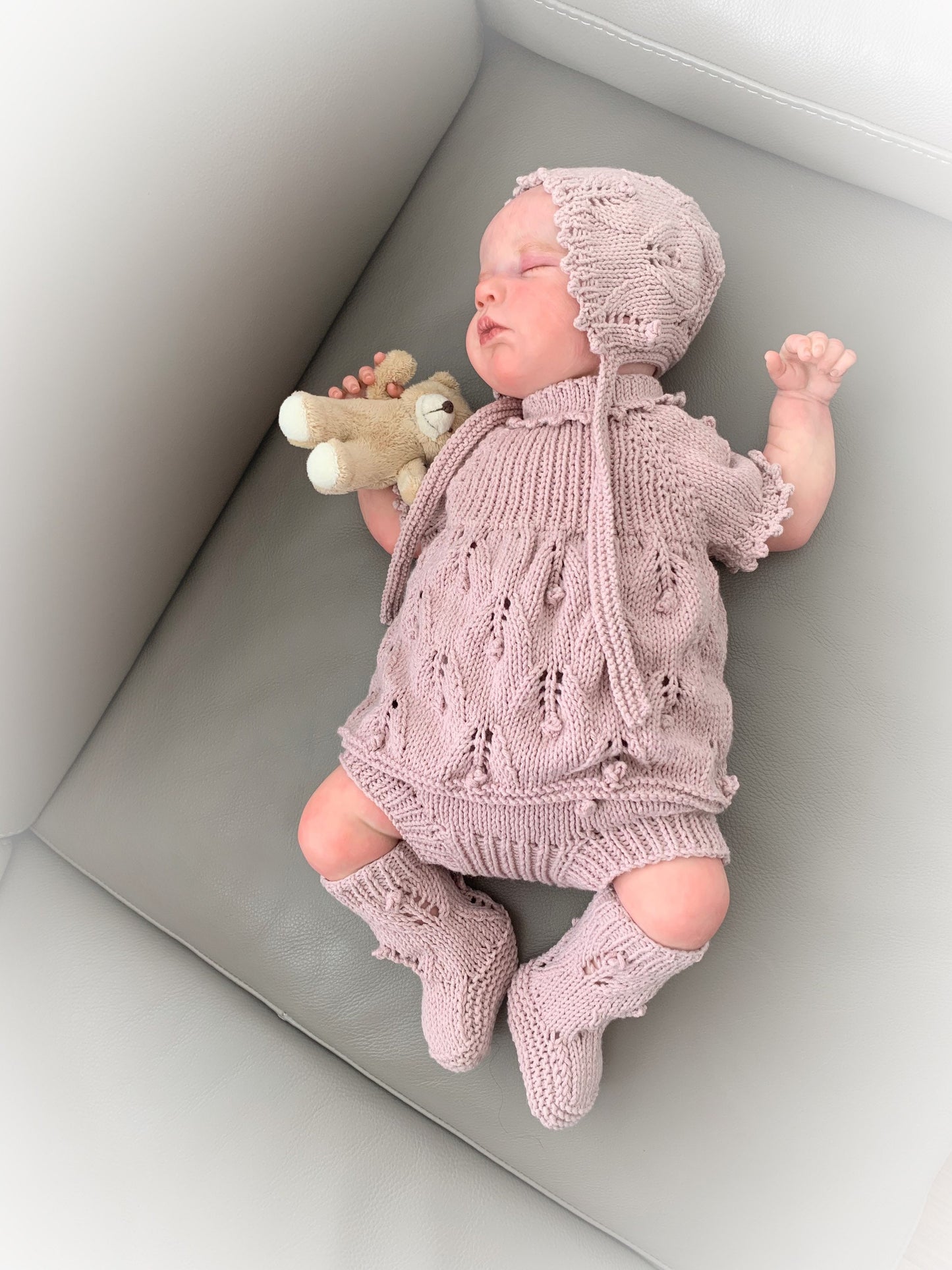 "Paris” Angel Set Knitting pattern for Reborn doll 16 -22” or 0-3 Month Old Baby