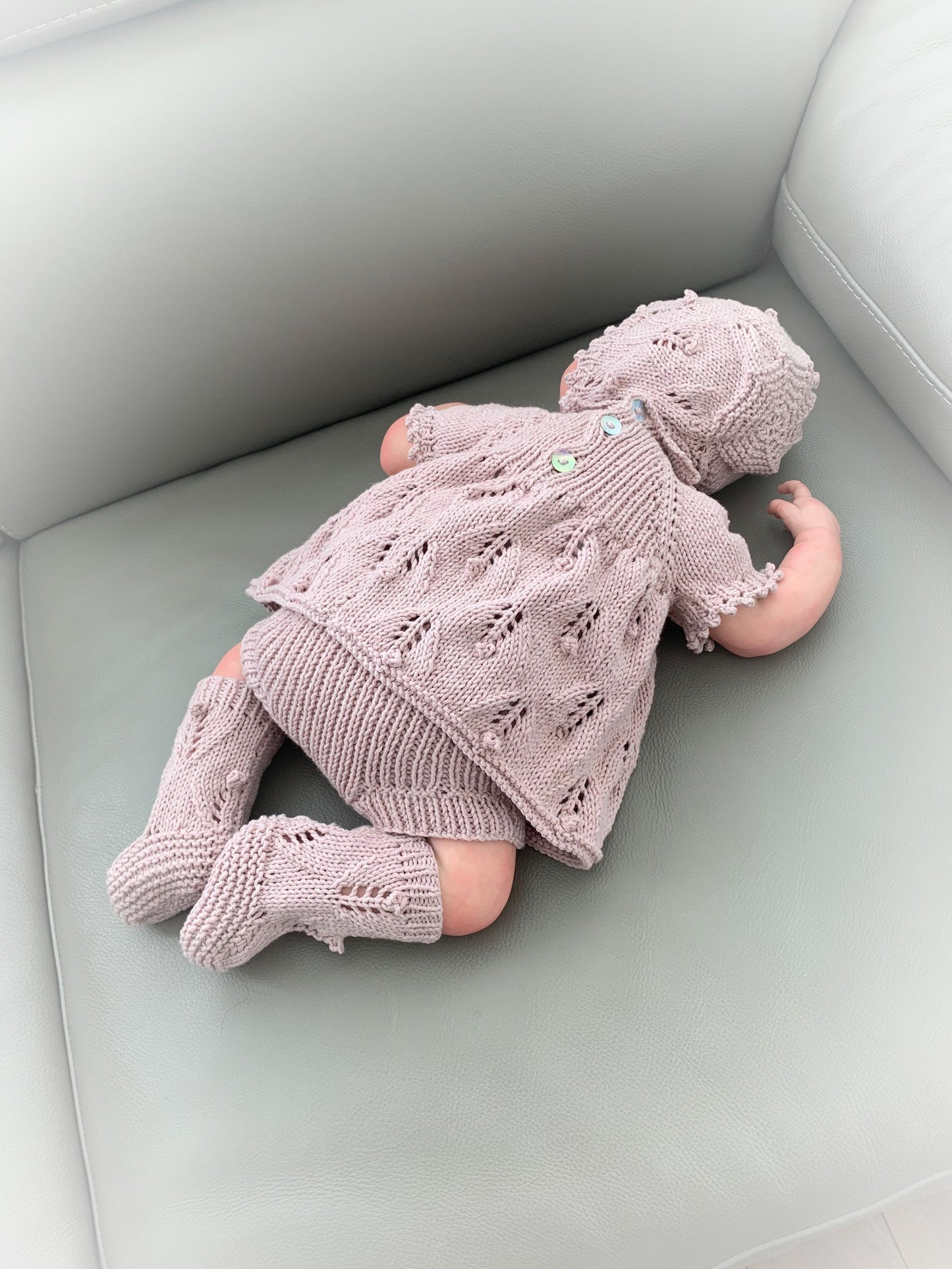 "Paris” Angel Set Knitting pattern for Reborn doll 16 -22” or 0-3 Month Old Baby