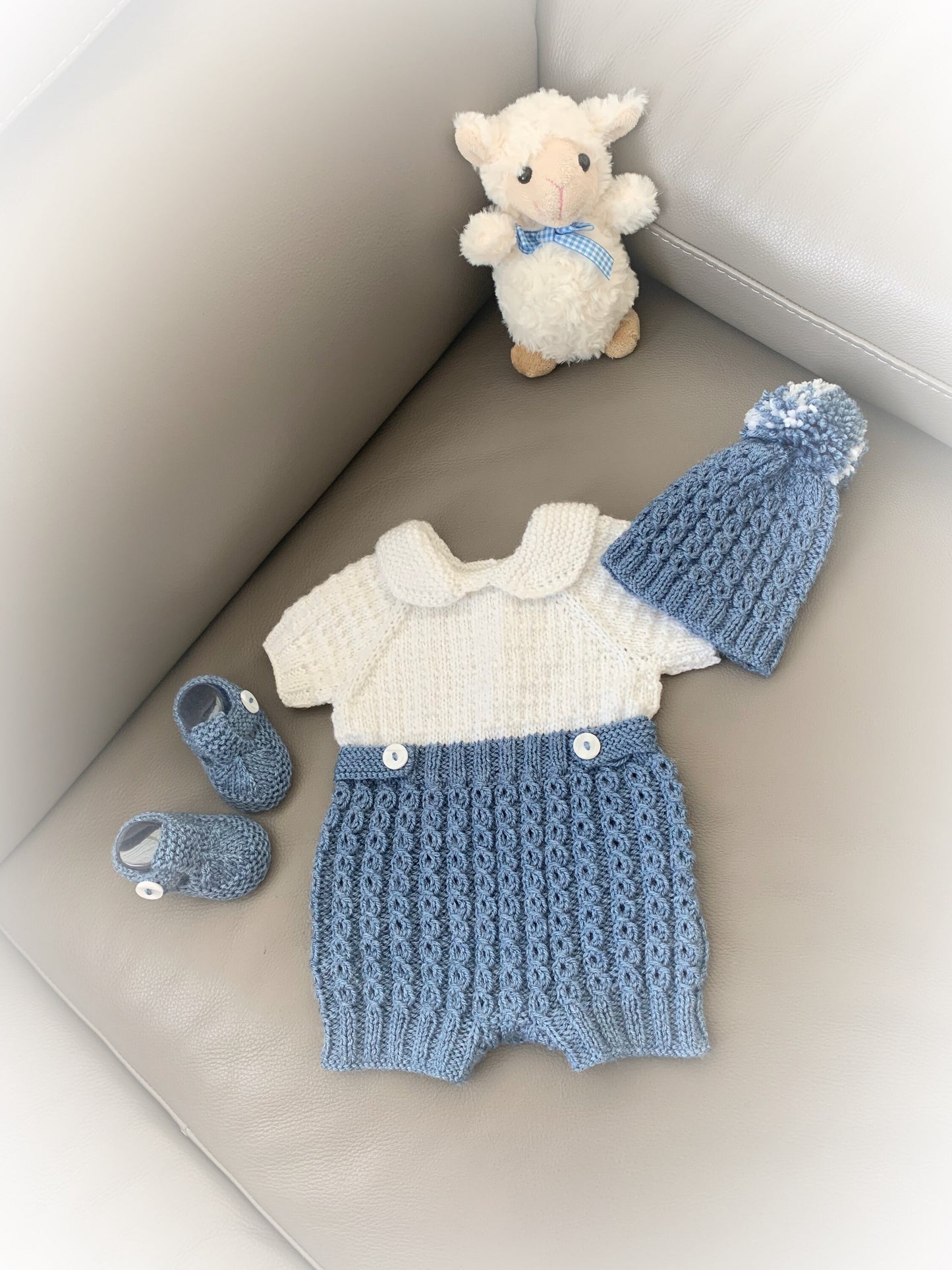 "Nutmeg” Romper Knitting pattern for Reborn doll 16 -22” or 0-3 Month Old Baby