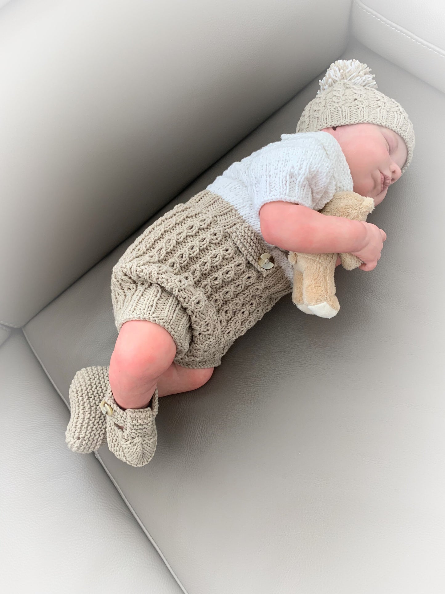 "Nutmeg” Romper Knitting pattern for Reborn doll 16 -22” or 0-3 Month Old Baby