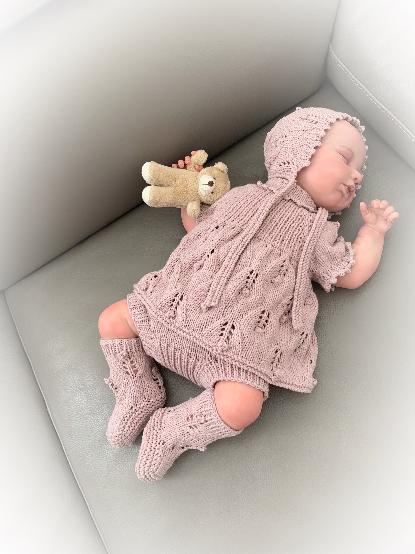 "Paris” Angel Set Knitting pattern for Reborn doll 16 -22” or 0-3 Month Old Baby