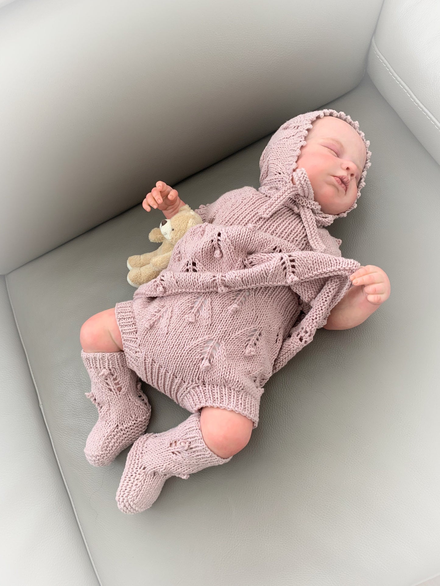 "Paris” Angel Set Knitting pattern for Reborn doll 16 -22” or 0-3 Month Old Baby