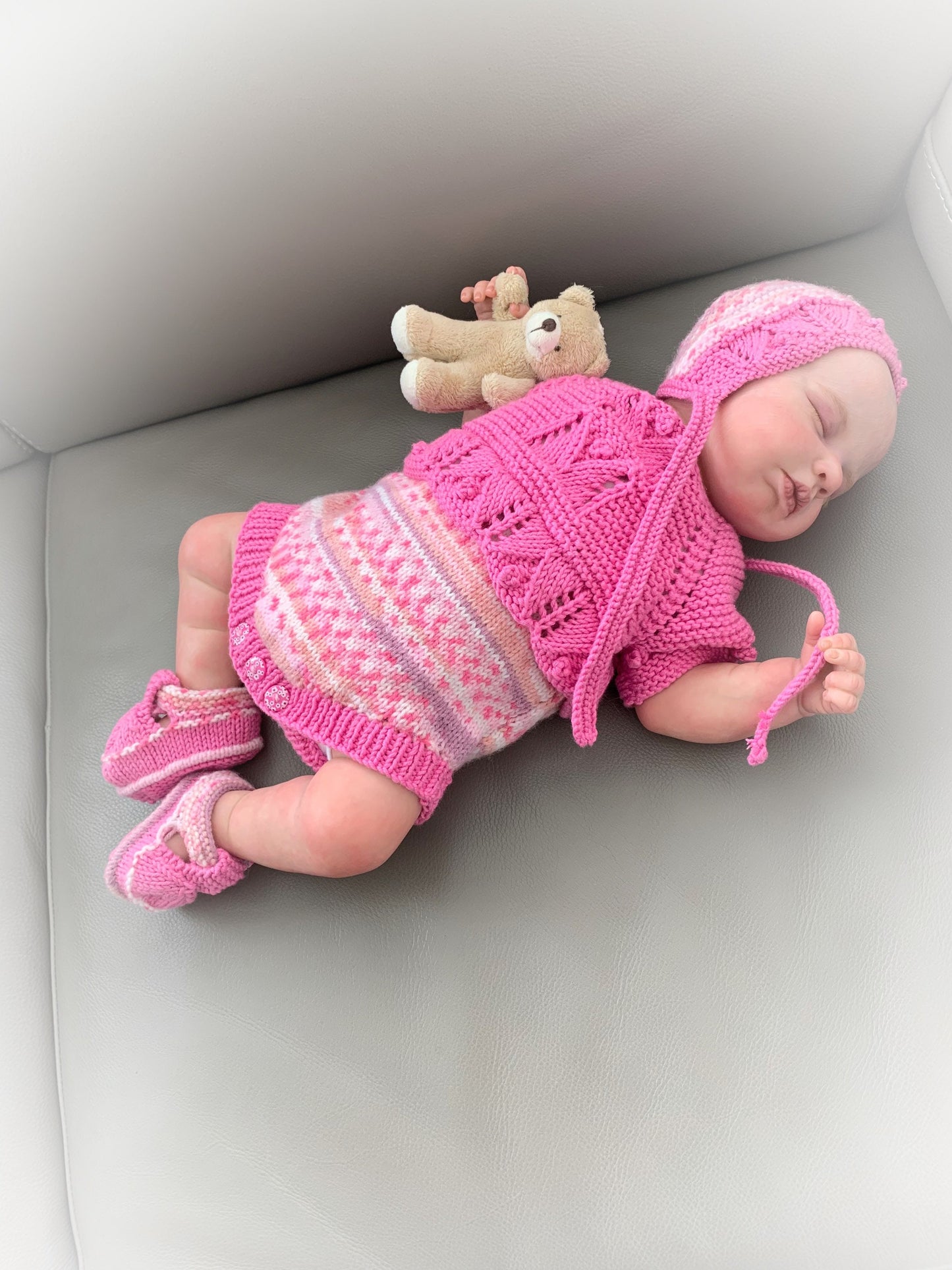 "Candy” Romper Knitting pattern for Reborn doll 16 -22” or 0-3 Month Old Baby