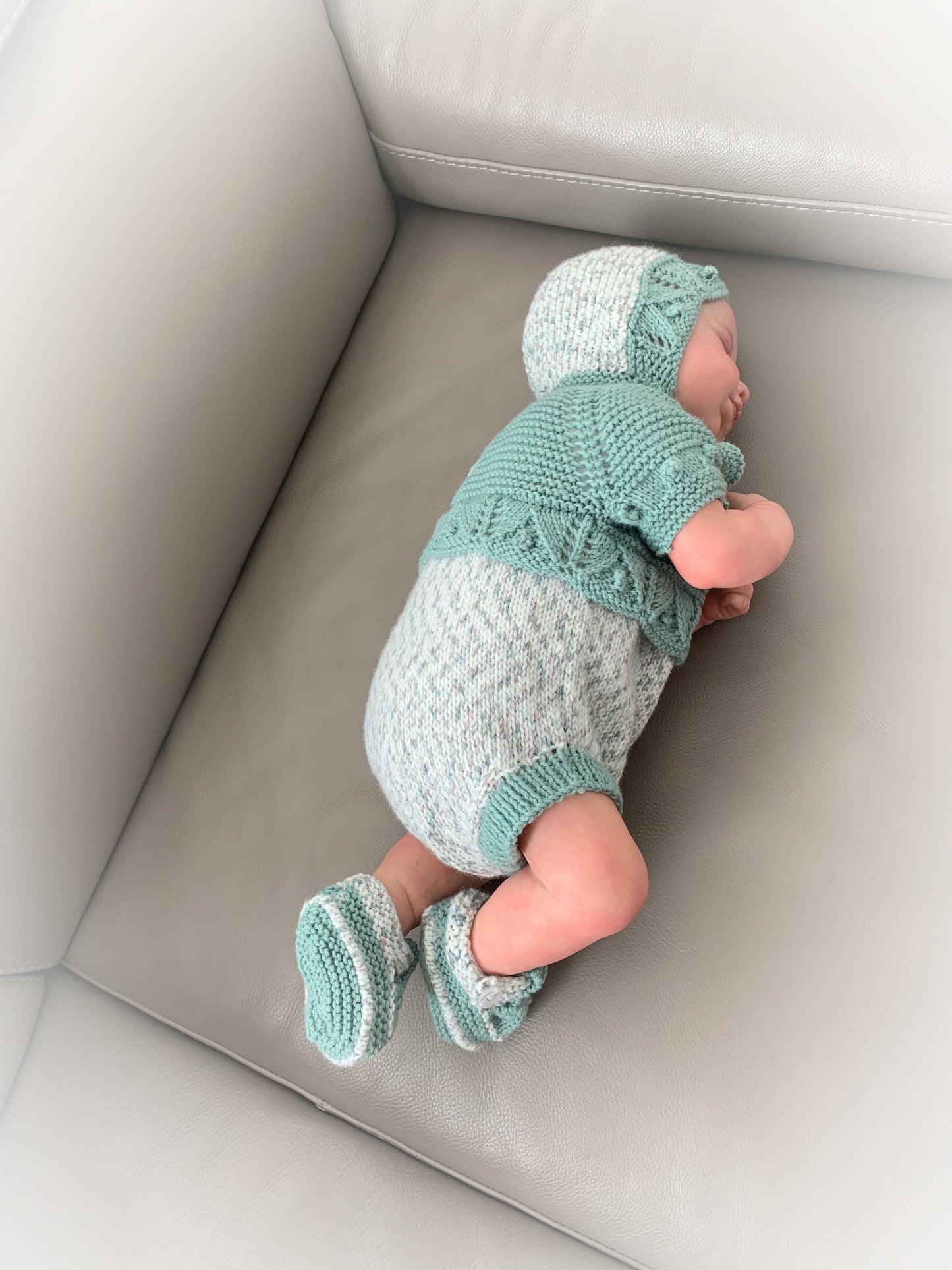 "Candy” Romper Knitting pattern for Reborn doll 16 -22” or 0-3 Month Old Baby