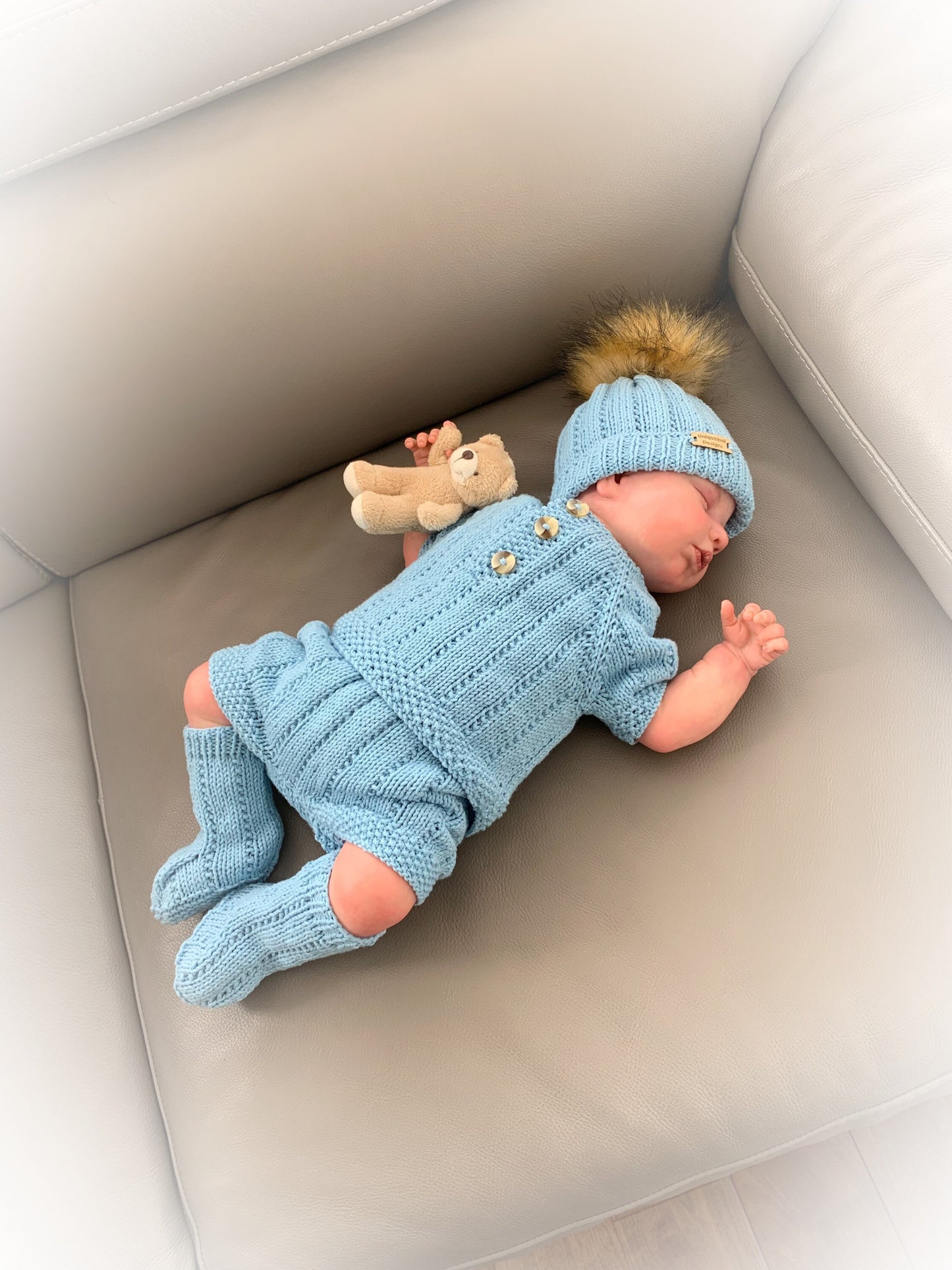 "Cotton ” Multi-piece Knitting pattern for Reborn doll 16 -22” or 0-3 Month Old Baby