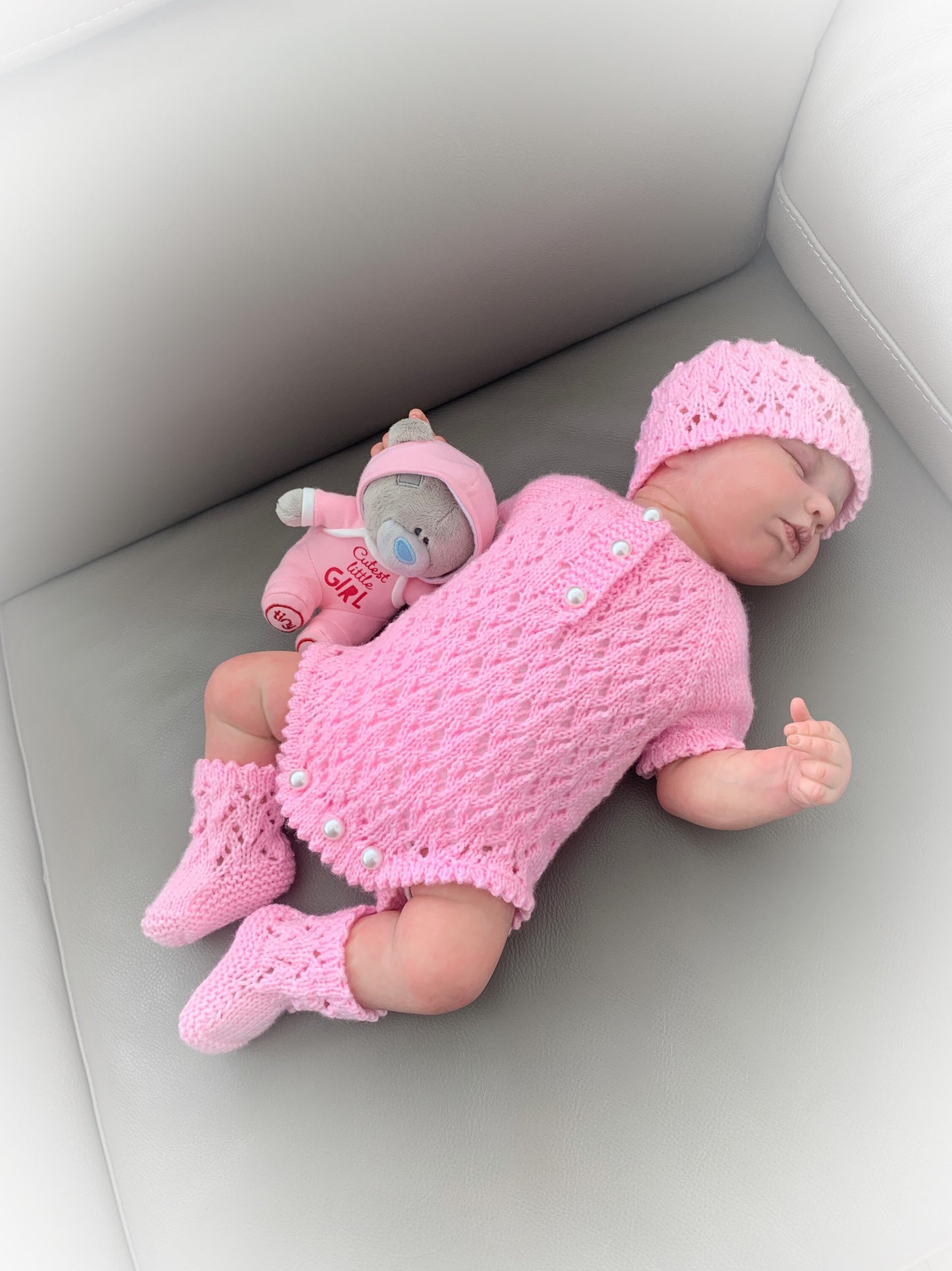 "Diamond” Romper Knitting pattern for Reborn doll 16 -22” or 0-3 Mth Old Baby