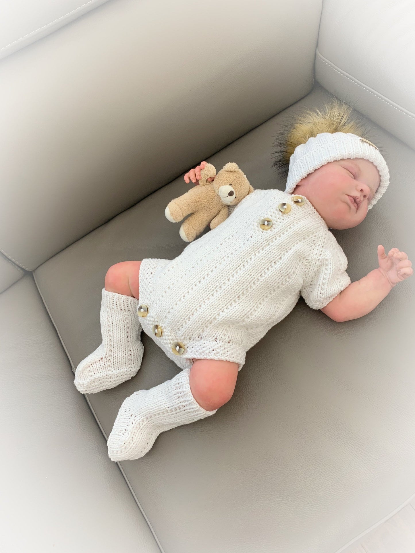 "Cotton ” Multi-piece Knitting pattern for Reborn doll 16 -22” or 0-3 Month Old Baby