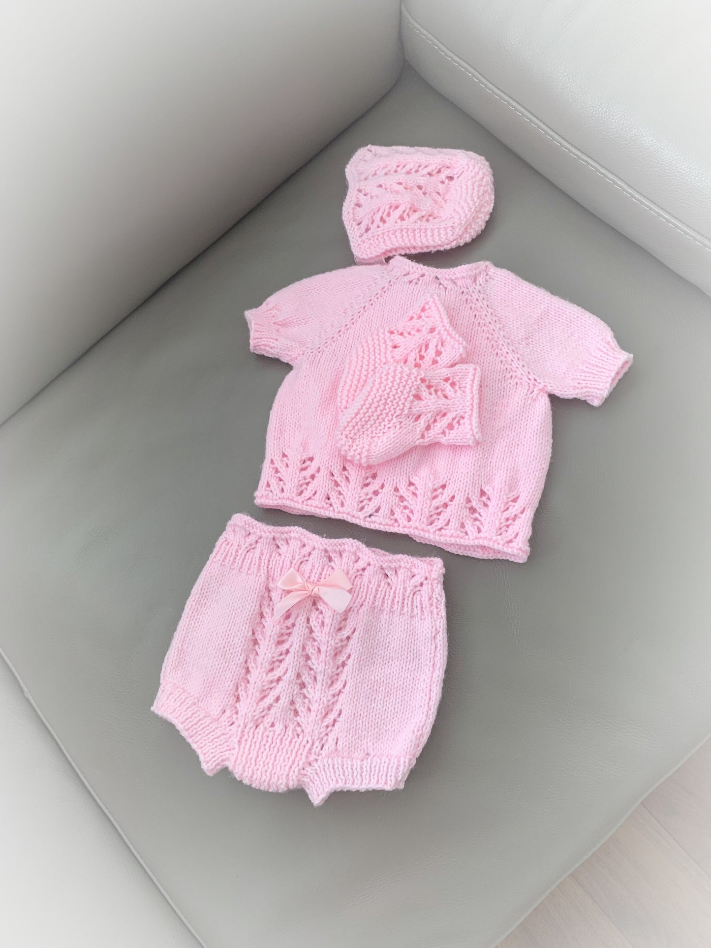 "Sparkle” 4-piece Knitting pattern set for Reborn doll 16 -22” or 0-3 Month Old Baby