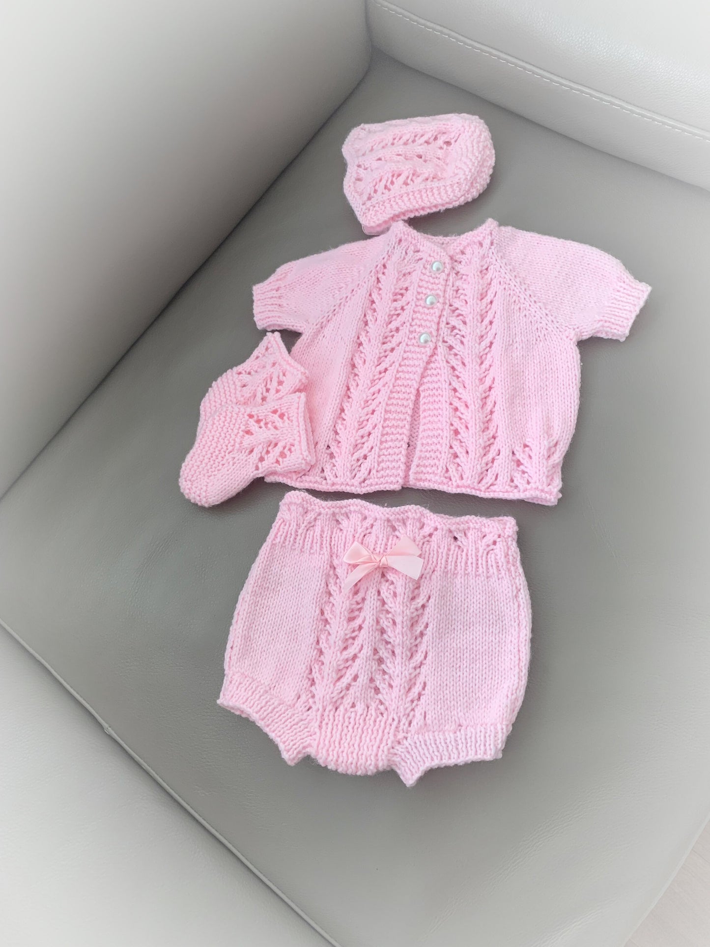 "Sparkle” 4-piece Knitting pattern set for Reborn doll 16 -22” or 0-3 Month Old Baby