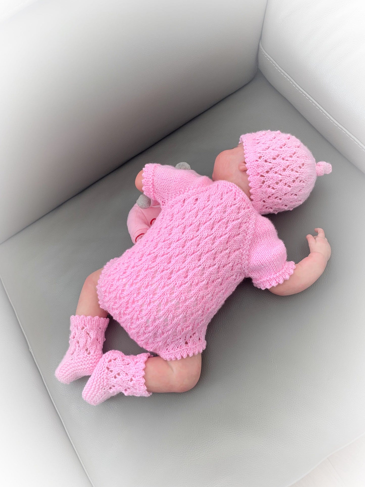 "Diamond” Romper Knitting pattern for Reborn doll 16 -22” or 0-3 Mth Old Baby