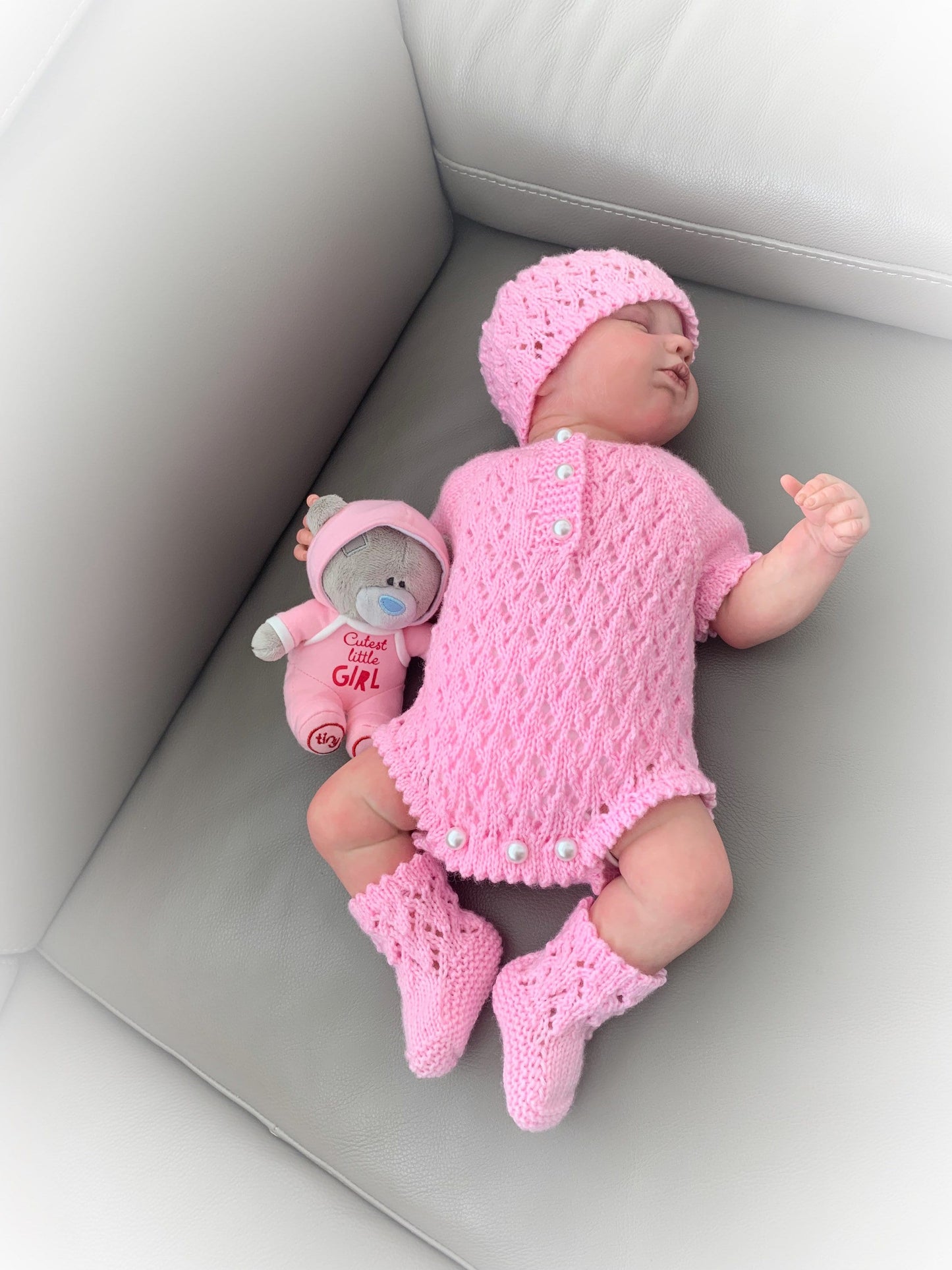 "Diamond” Romper Knitting pattern for Reborn doll 16 -22” or 0-3 Mth Old Baby