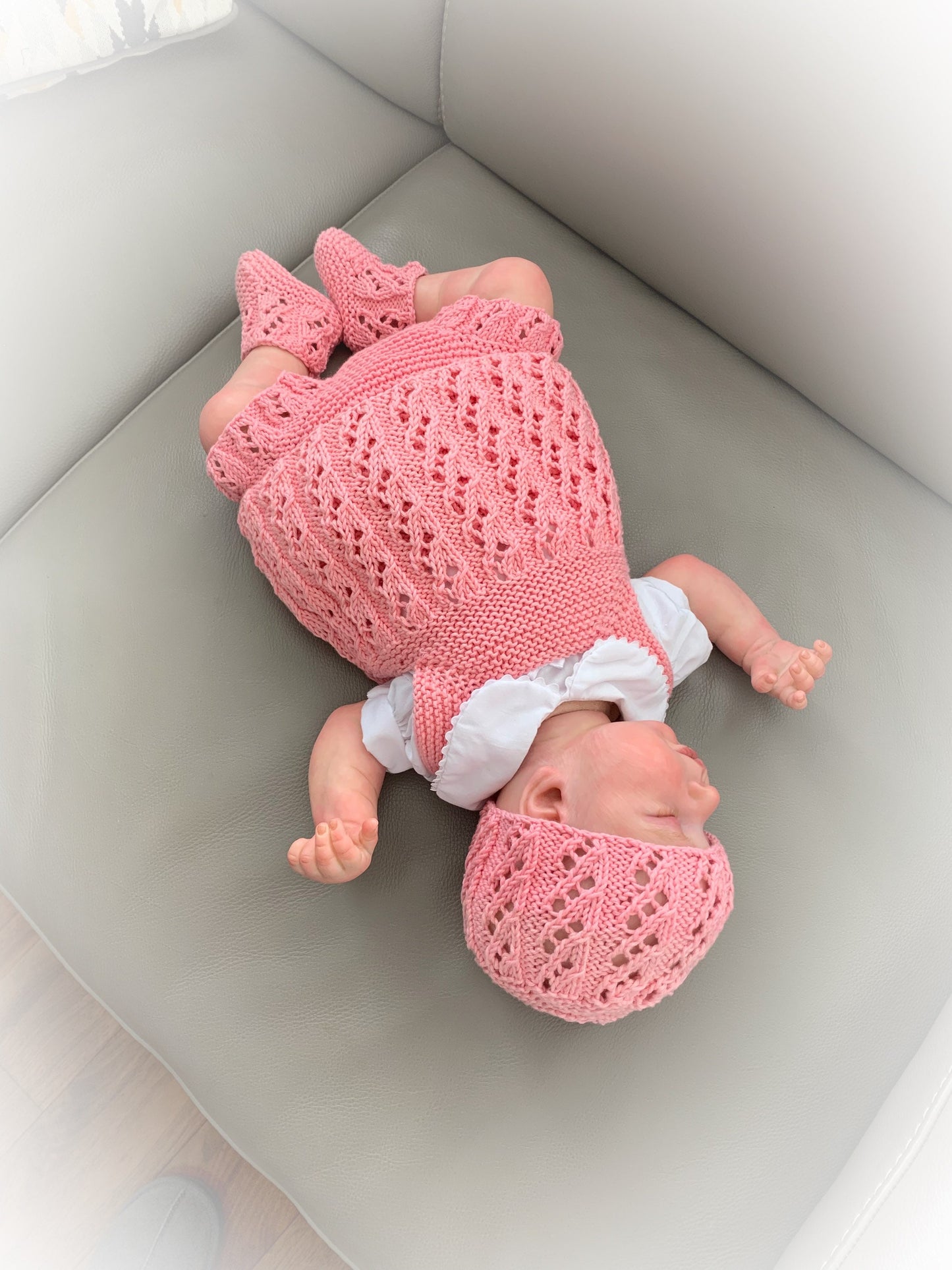 "Misty” 4 Piece Set Knitting pattern for Reborn doll 16-22” or 0-3 Month Old Baby