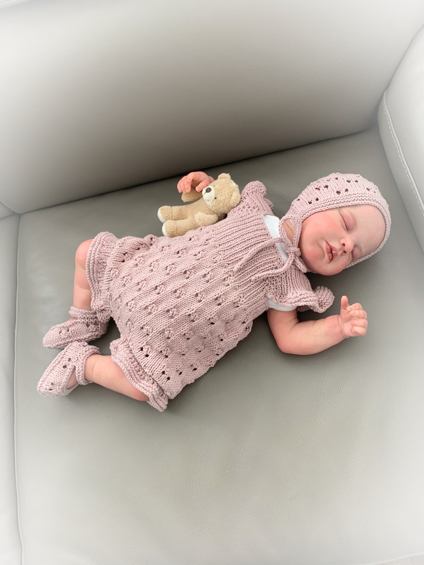 "Treacle” Romper Knitting pattern for Reborn doll 16 -22” or 0-3 Month Old Baby