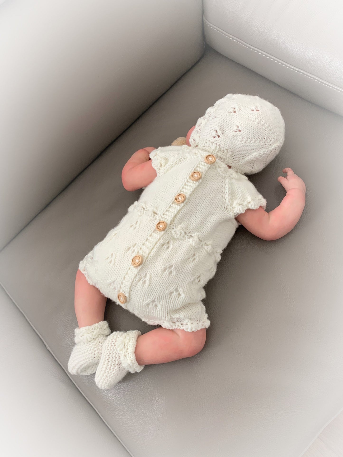 "Angel” Romper Knitting pattern for Reborn doll 16 -22” or 0-3 Month Old Baby