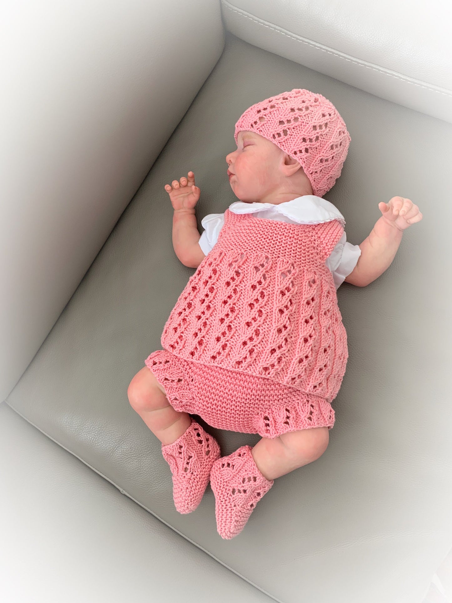 "Misty” 4 Piece Set Knitting pattern for Reborn doll 16-22” or 0-3 Month Old Baby