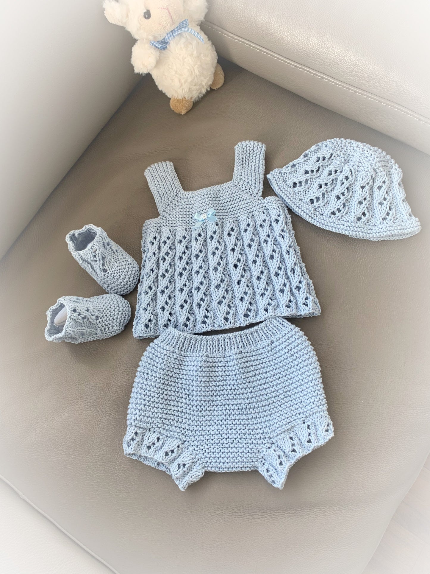 "Misty” 4 Piece Set Knitting pattern for Reborn doll 16-22” or 0-3 Month Old Baby