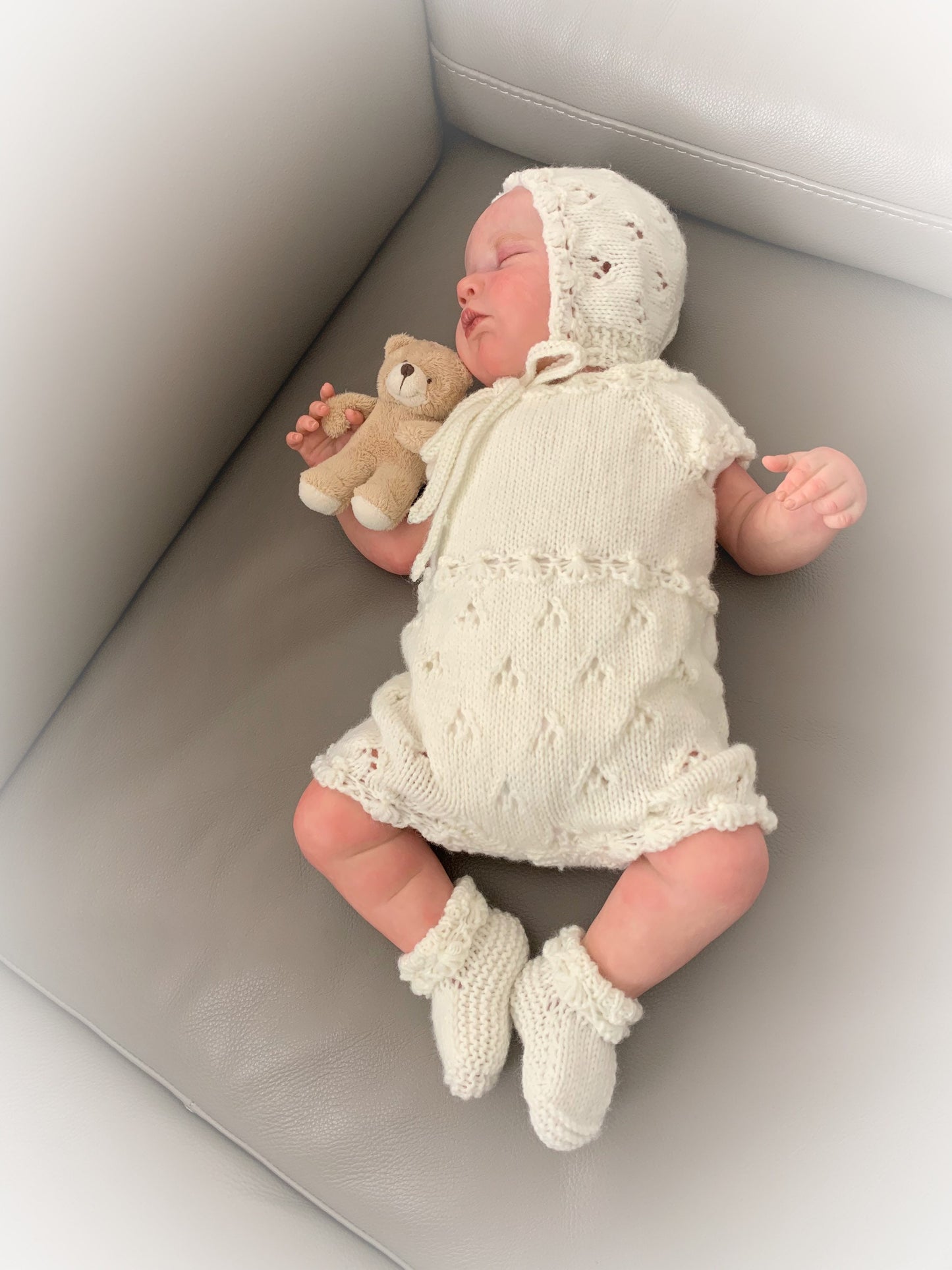 "Angel” Romper Knitting pattern for Reborn doll 16 -22” or 0-3 Month Old Baby