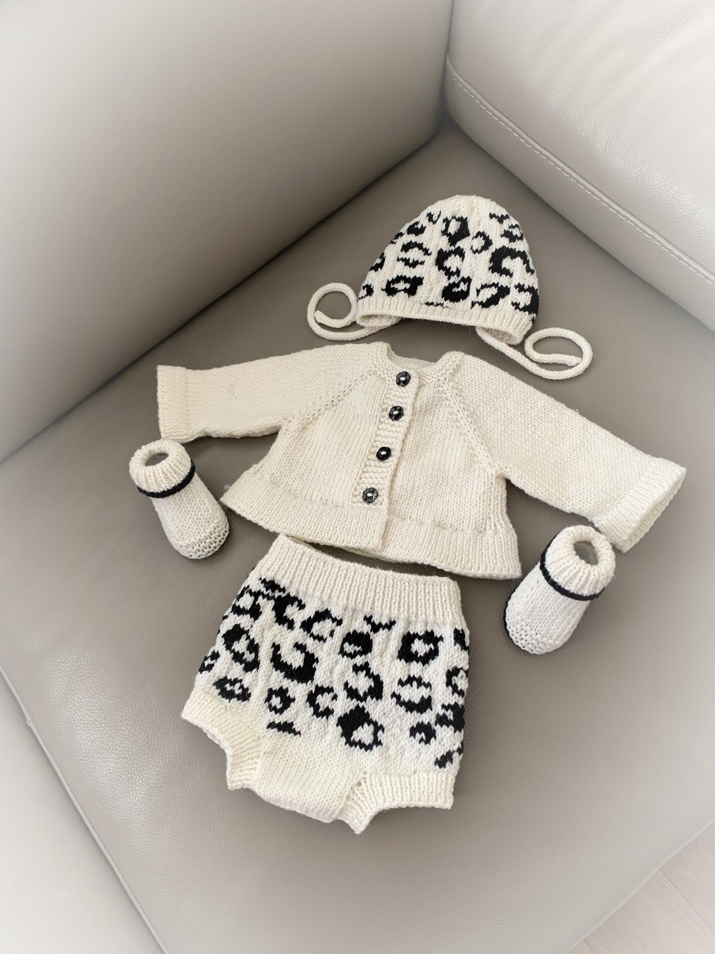 "Sable” 4 piece set knitting pattern set for Reborn doll 16 -22” or 0-3 Month Old Baby