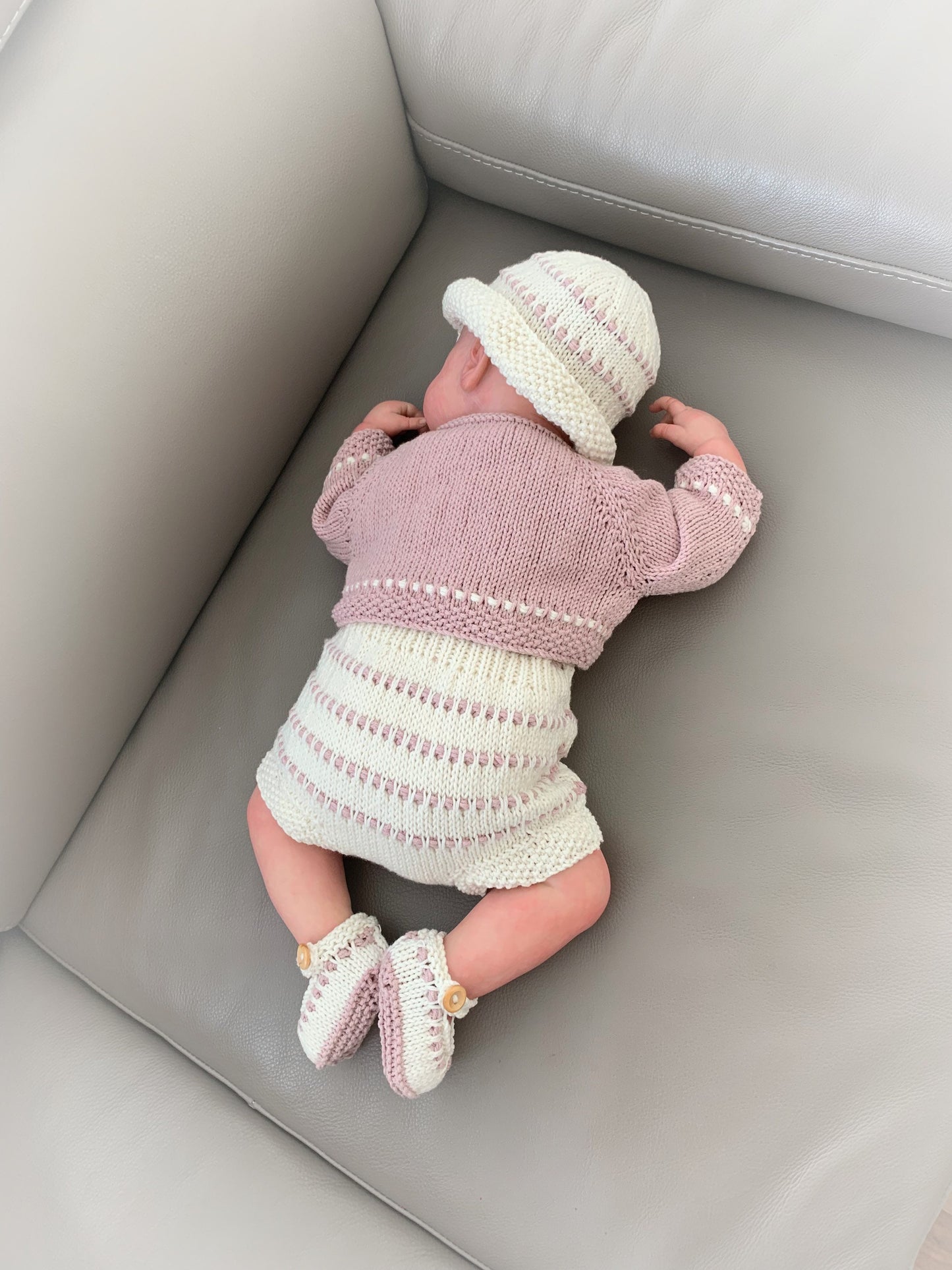 "Brook” 5 piece knitting pattern set for a reborn doll 16 -22” or 0-3 Month Old Baby
