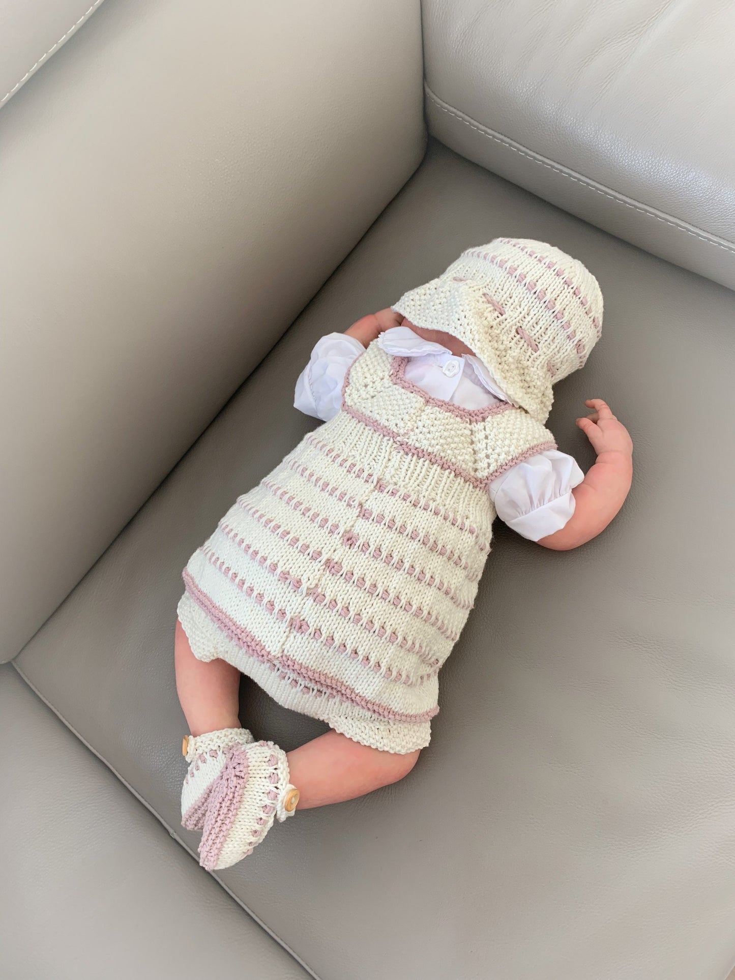 "Brook” 5 piece knitting pattern set for a reborn doll 16 -22” or 0-3 Month Old Baby