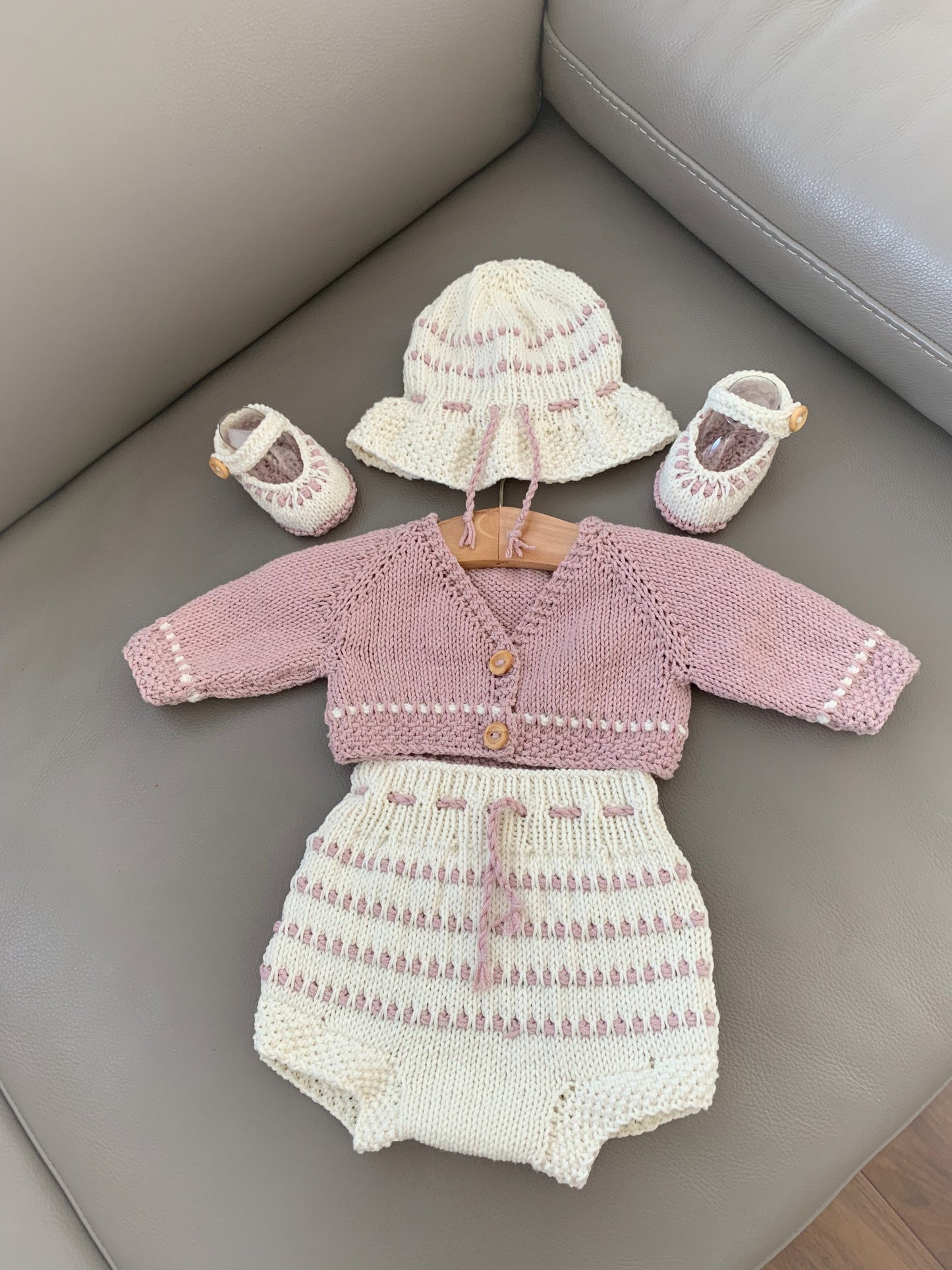 "Brook” 5 piece knitting pattern set for a reborn doll 16 -22” or 0-3 Month Old Baby