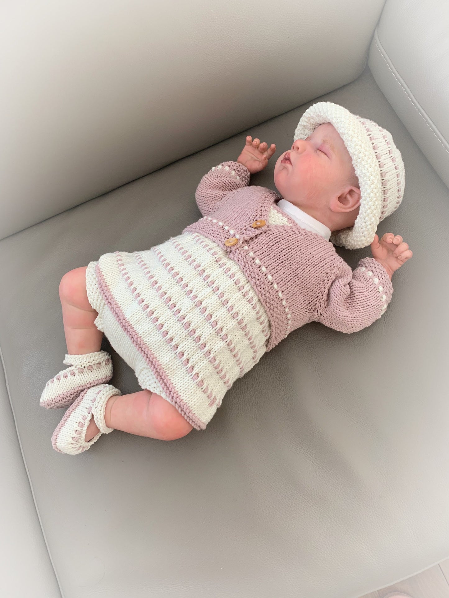 "Brook” 5 piece knitting pattern set for a reborn doll 16 -22” or 0-3 Month Old Baby