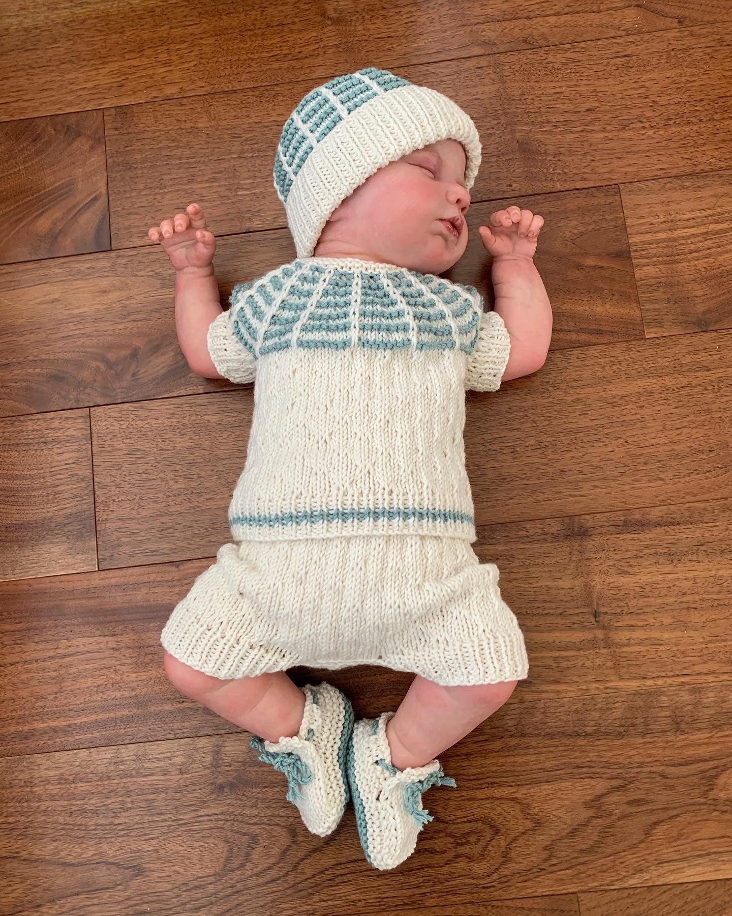"Isaac” Multi Piece set knitting pattern for reborn doll 16-22" or 0-3 month old baby