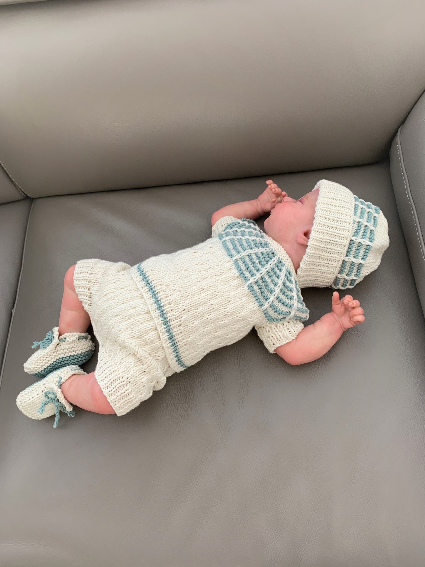 "Isaac” Multi Piece set knitting pattern for reborn doll 16-22" or 0-3 month old baby