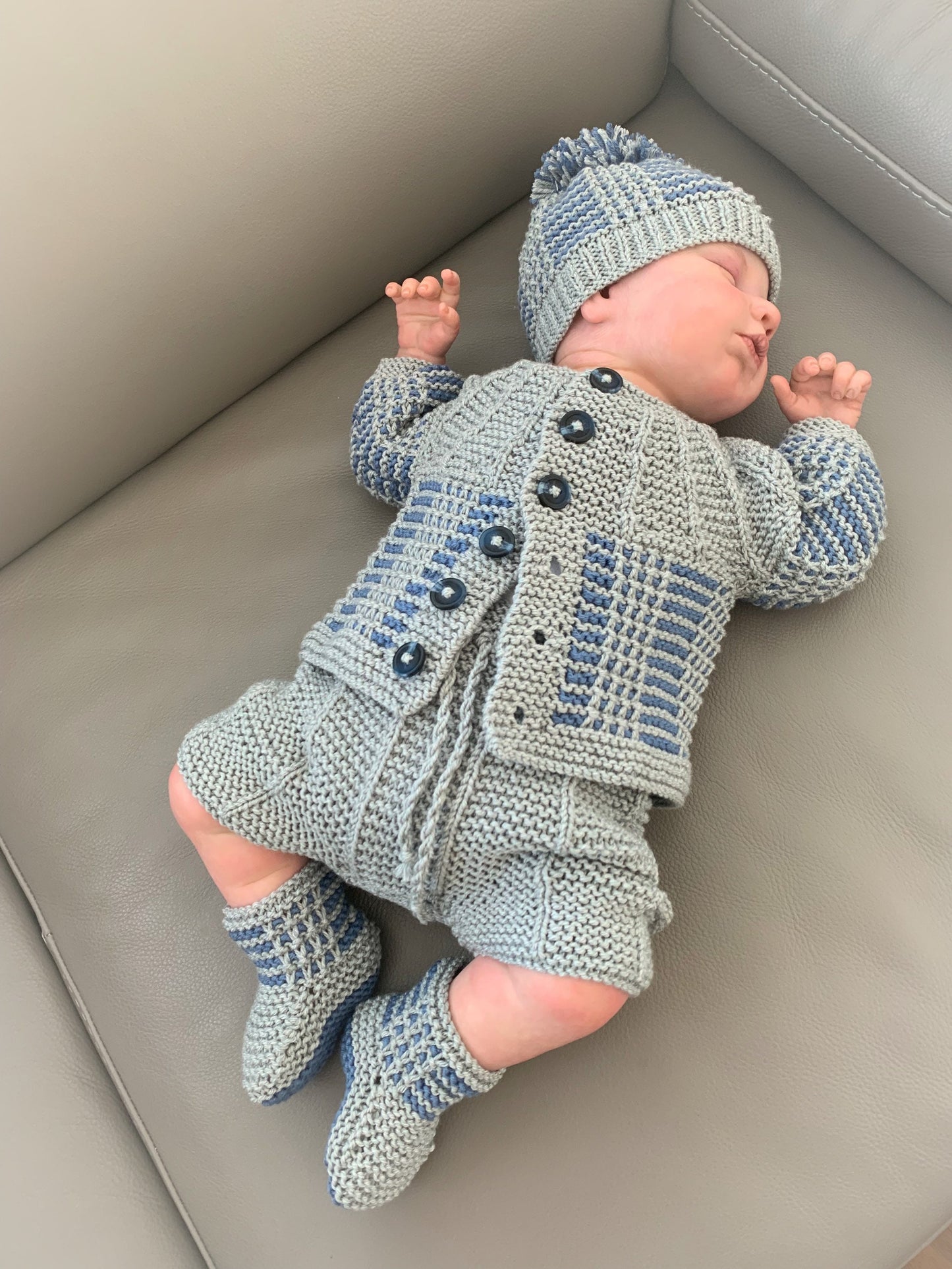 "Nathan” 4 Piece set - 8 sizes from premature to 24 Month old baby