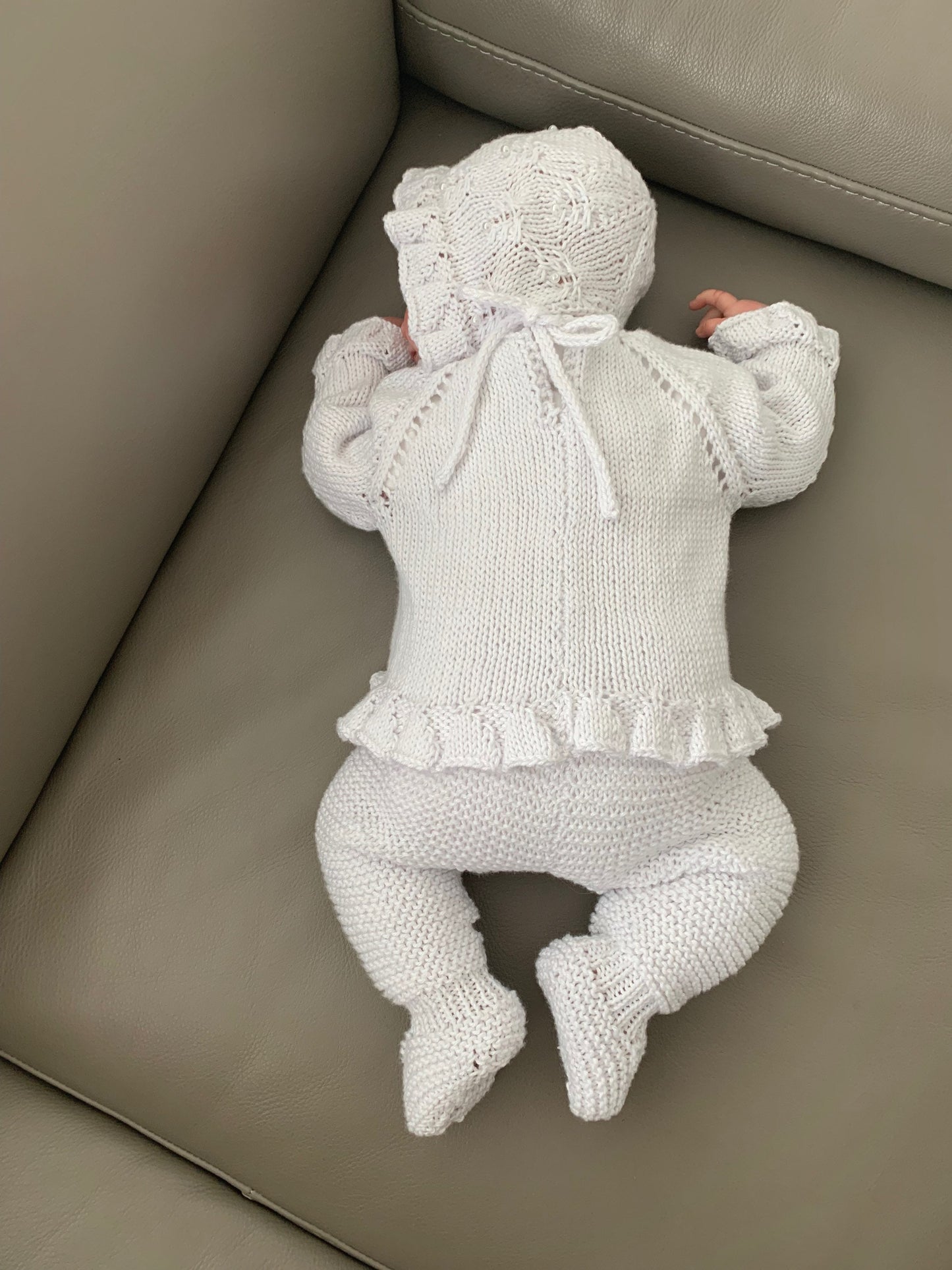 "Jade” 3 piece set knitting pattern for reborn doll 16-22" or 0-3 month old baby