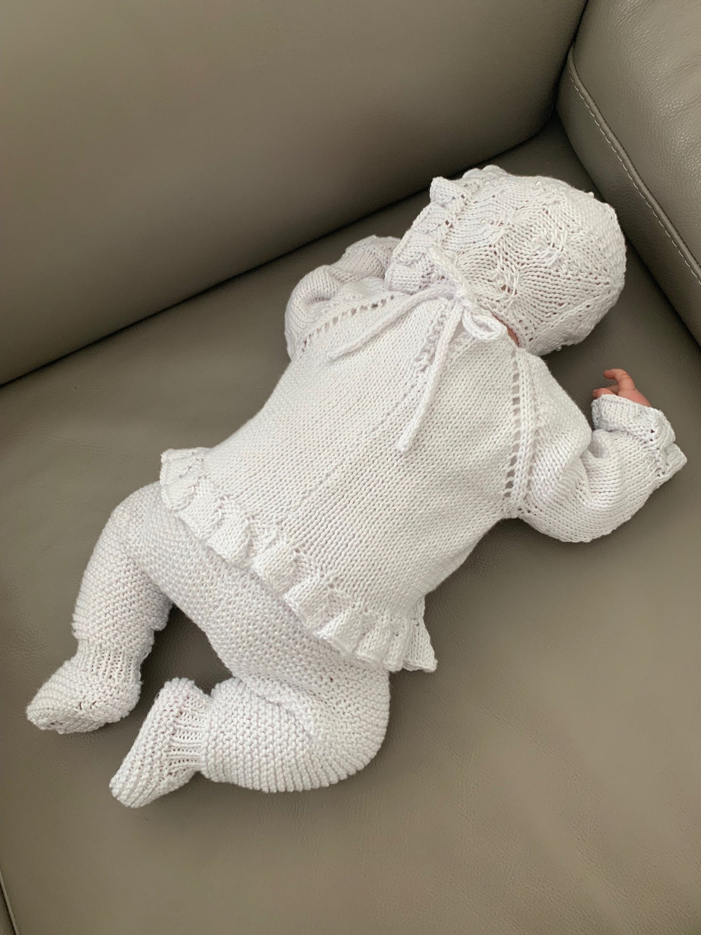 "Jade” 3 piece set knitting pattern for reborn doll 16-22" or 0-3 month old baby