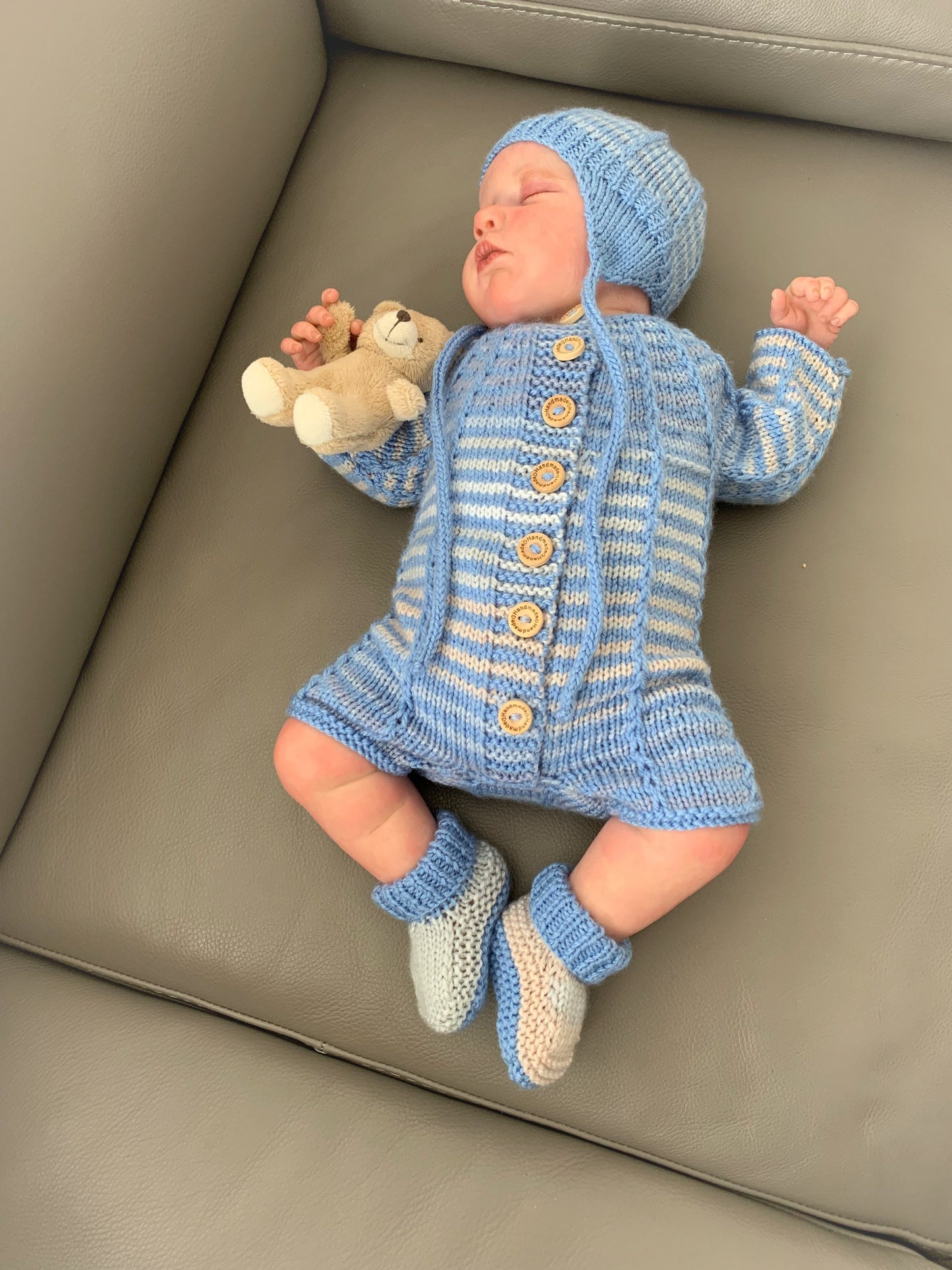 "Elijah” Romper set knitting pattern for reborn doll 16-22" or 0-3 month old baby