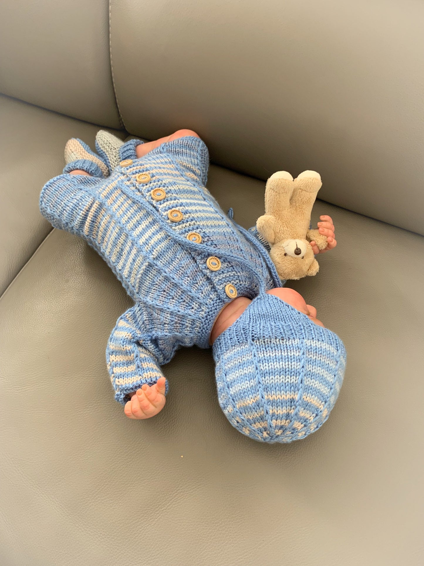 "Elijah” Romper set knitting pattern for reborn doll 16-22" or 0-3 month old baby