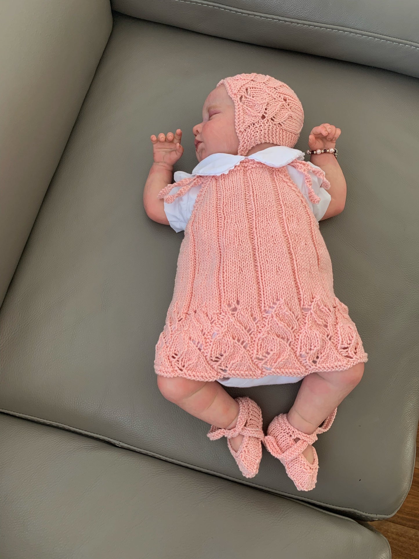 "Elderflower” Dress Knitting pattern for Reborn doll 16 -22” or 0-3 Month Old Baby