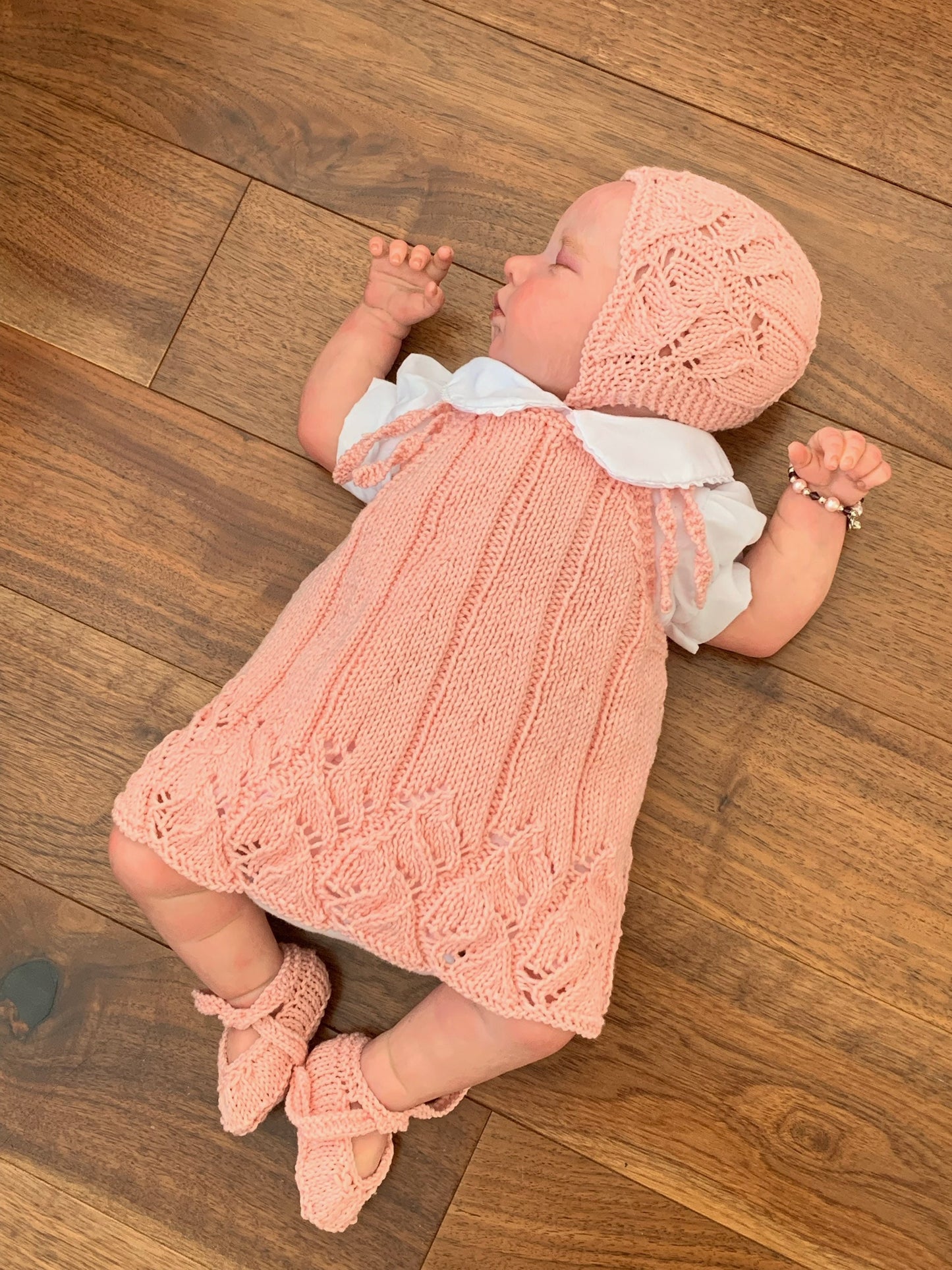 "Elderflower” Dress Knitting pattern for Reborn doll 16 -22” or 0-3 Month Old Baby