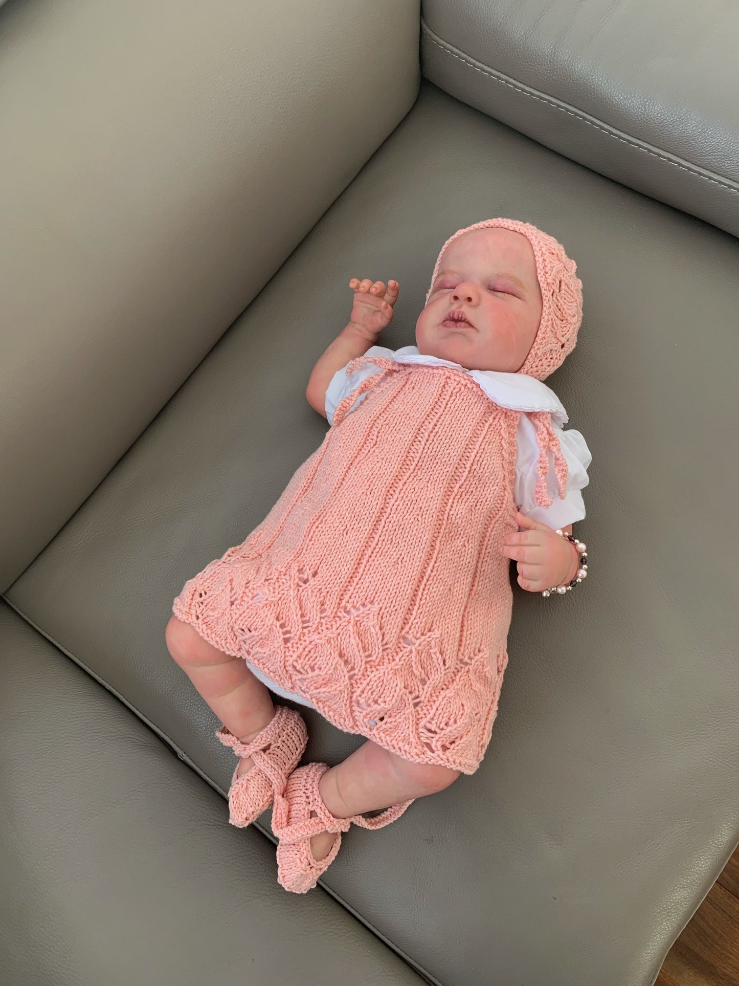 "Elderflower” Dress Knitting pattern for Reborn doll 16 -22” or 0-3 Month Old Baby